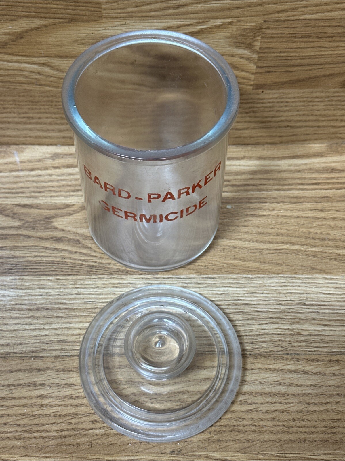Vintage RARE Bard-Parker Germicide Glass Jar Medical 6” Early 1900’s