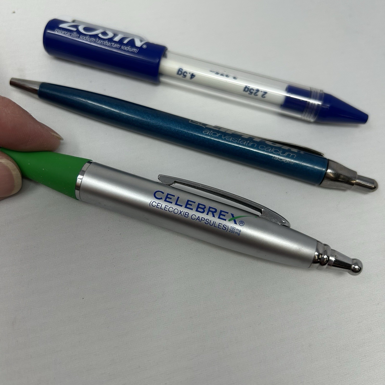 Pharmaceutical Drug Rep Pens lot of 3 Lipitor Celebrex Zosyn Injector All Work