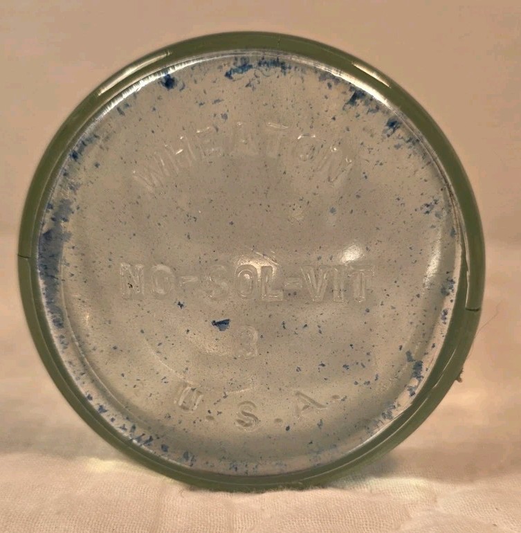 Vtg USA Wheaton Clear Glass Apothecary Bottle No-Sol-Vit #3 Science Q1