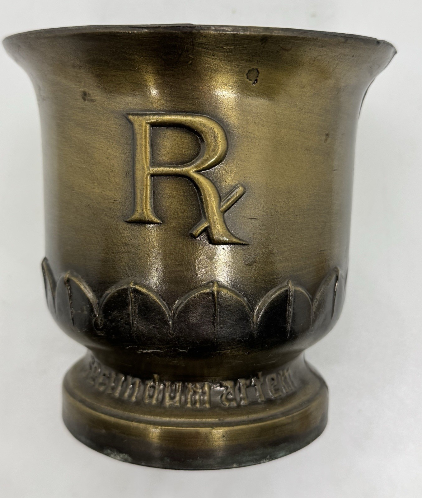 VINTAGE BRASS MORTAR & PESTLE 150TH ANNIVERSARY SCHERING STAMPED W/Orig Booklet
