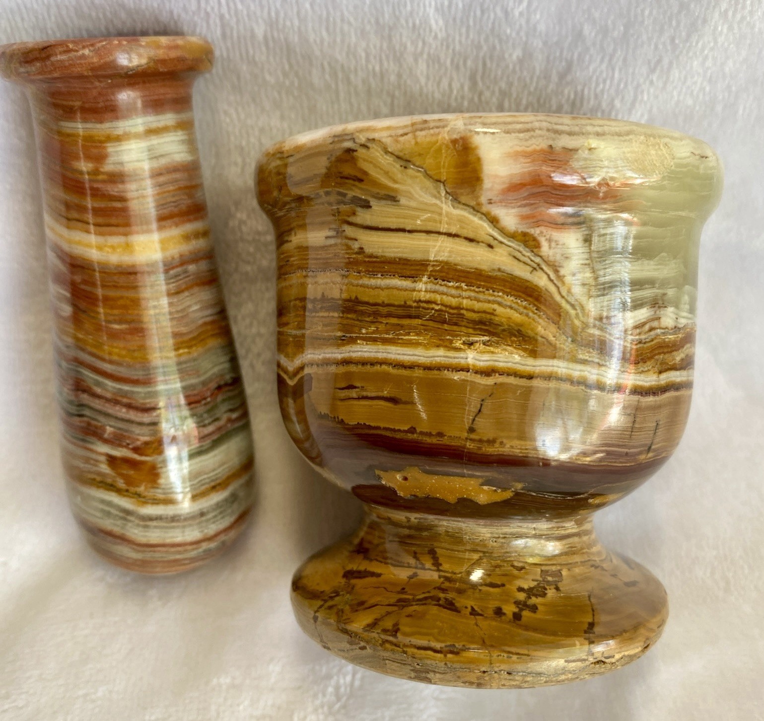 Vintage Fred Harvey Trading Co Onyx Mortar & Pestle Set – Original Tag