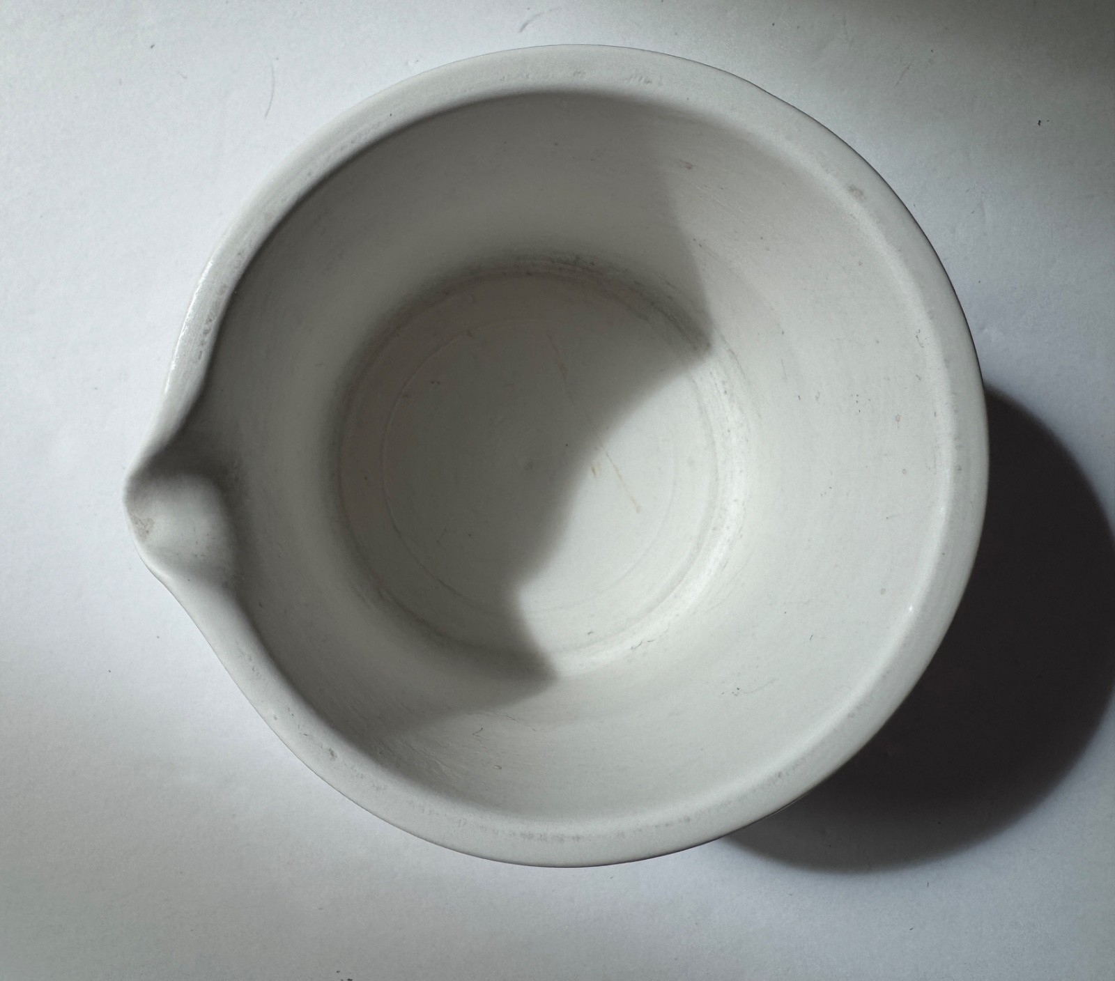 Vintage Mid-Century MCM Lab Heavy White Porcelain Cooper Mortar & Pestle 1950s
