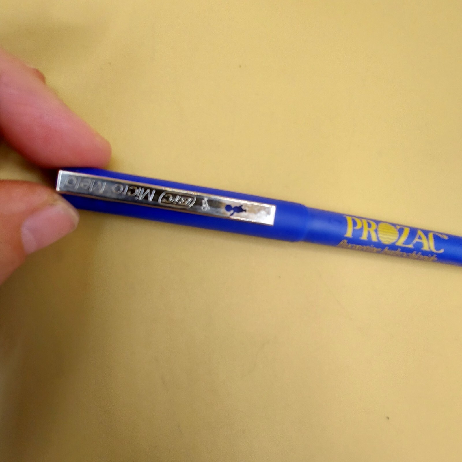 Vintage working Pharmaceutical Drug Rep PROZAC Bic blue/gold pen