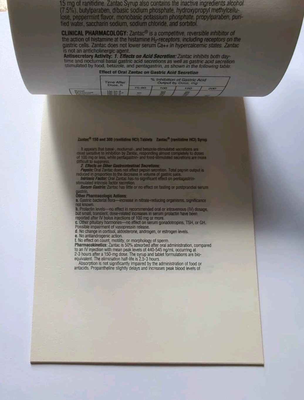 Vintage Zantac Glaxo Lined Notepad 4″ X 5.5″ Prescribing Info Included