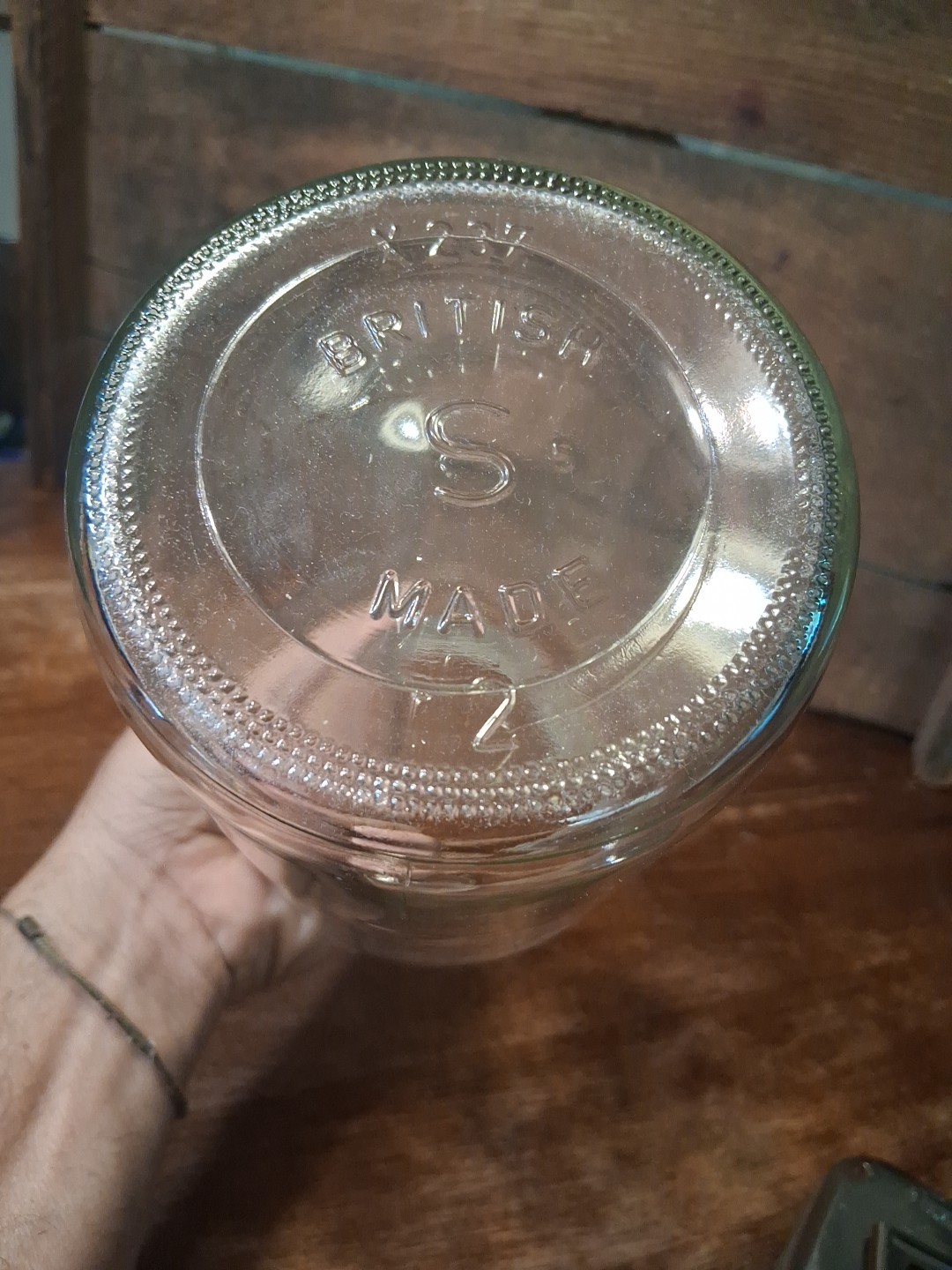 British Made S3 X237 Apothecary Jar Vintage 1980s Heavy Clear Glass 9.75 Inches