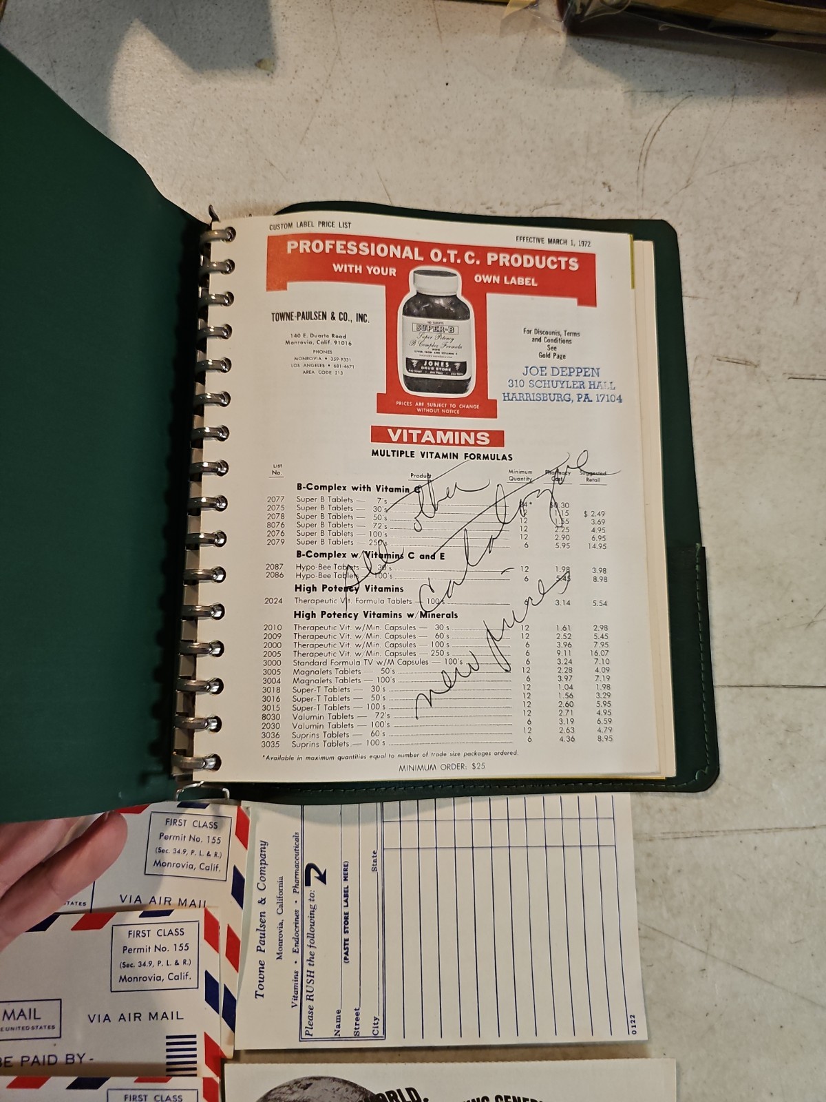 Vintage 1972 Towne Paulsen & Co Pharmaceutical Catalog And Price Lists