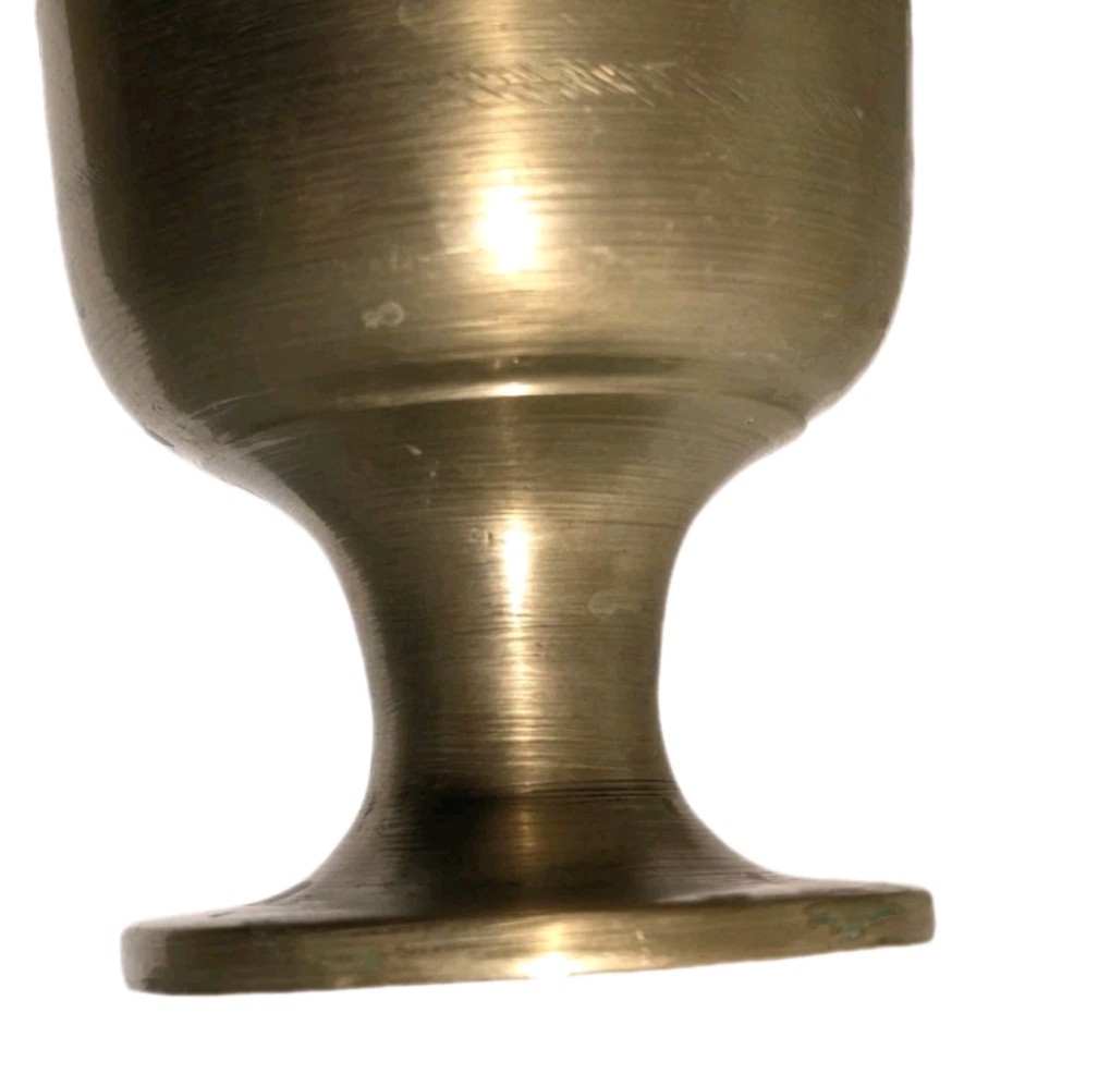 Apothecary 5.3lb Brass Mortar and Pestle 6″x4.75″ Chalice Goblet Form Vintage