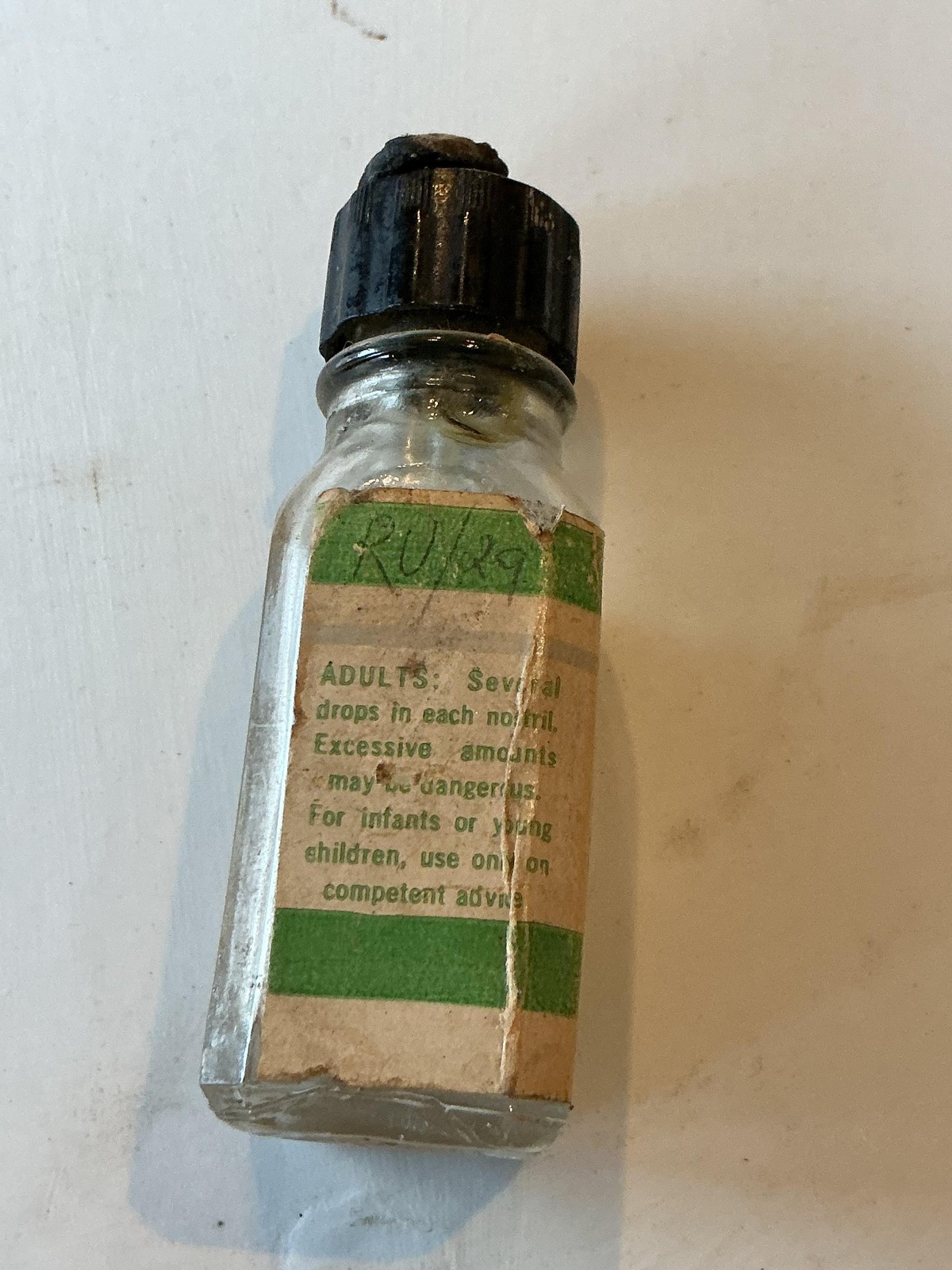Vintage Silverfin Nasal Drops Bottle 1/2 Ounce Burrough Bros Baltimore USA