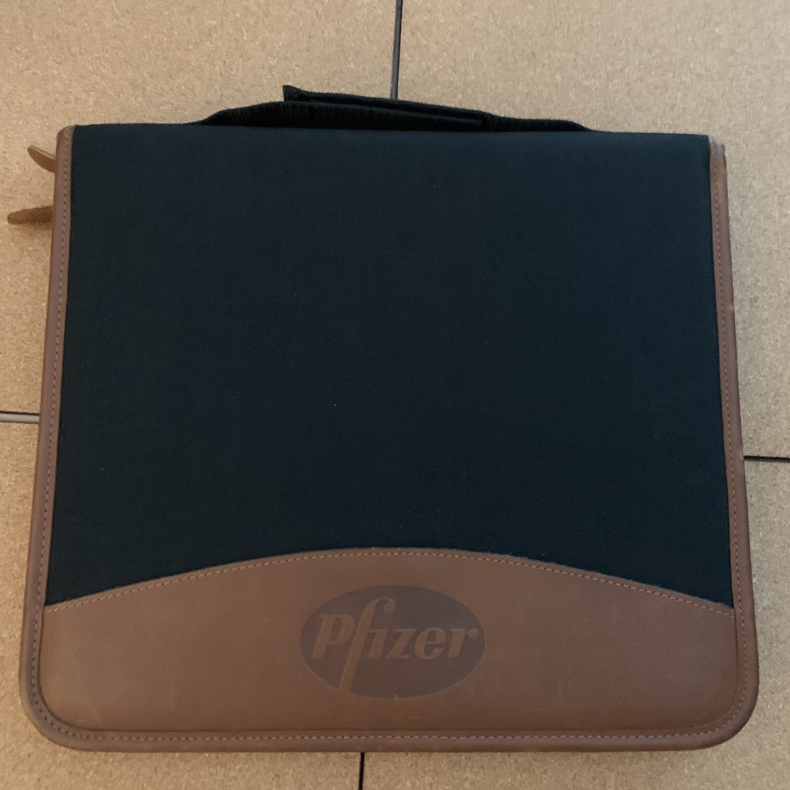 Pfizer Drug Rep Leather and Canvas Planner Folder Notebook Organizer RARE