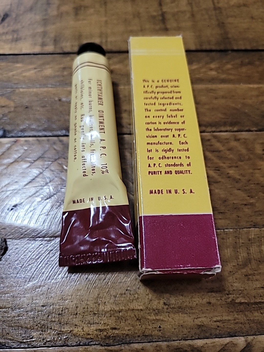 Vintage APC AMERICAN PHARMACEUTICAL COMPANY Zinc Oxide Ointment Tube NEW YORK NY