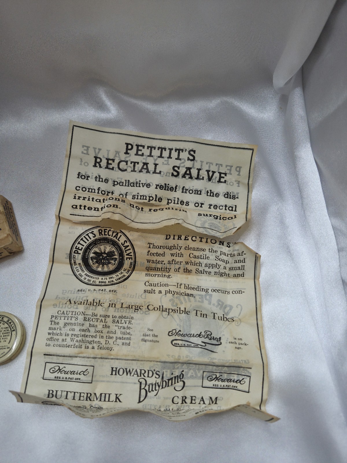 Vintage Dr. Pettit’s American Eye Salve w/ Original Box & Inserts 1946