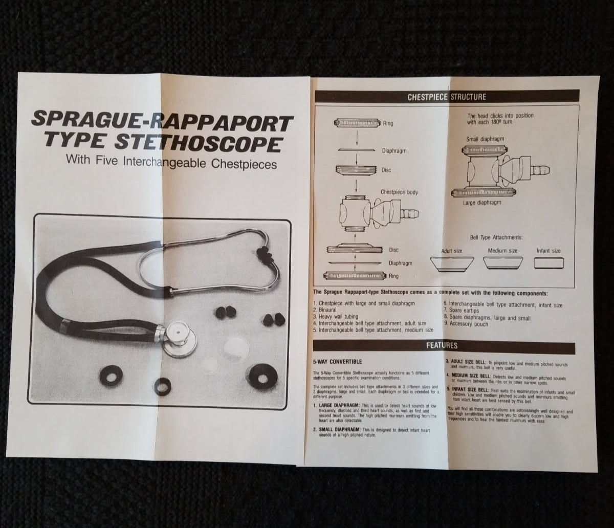 Pharmaceutical Drug Rep Promo Sprague Rappaport Type Stethoscope