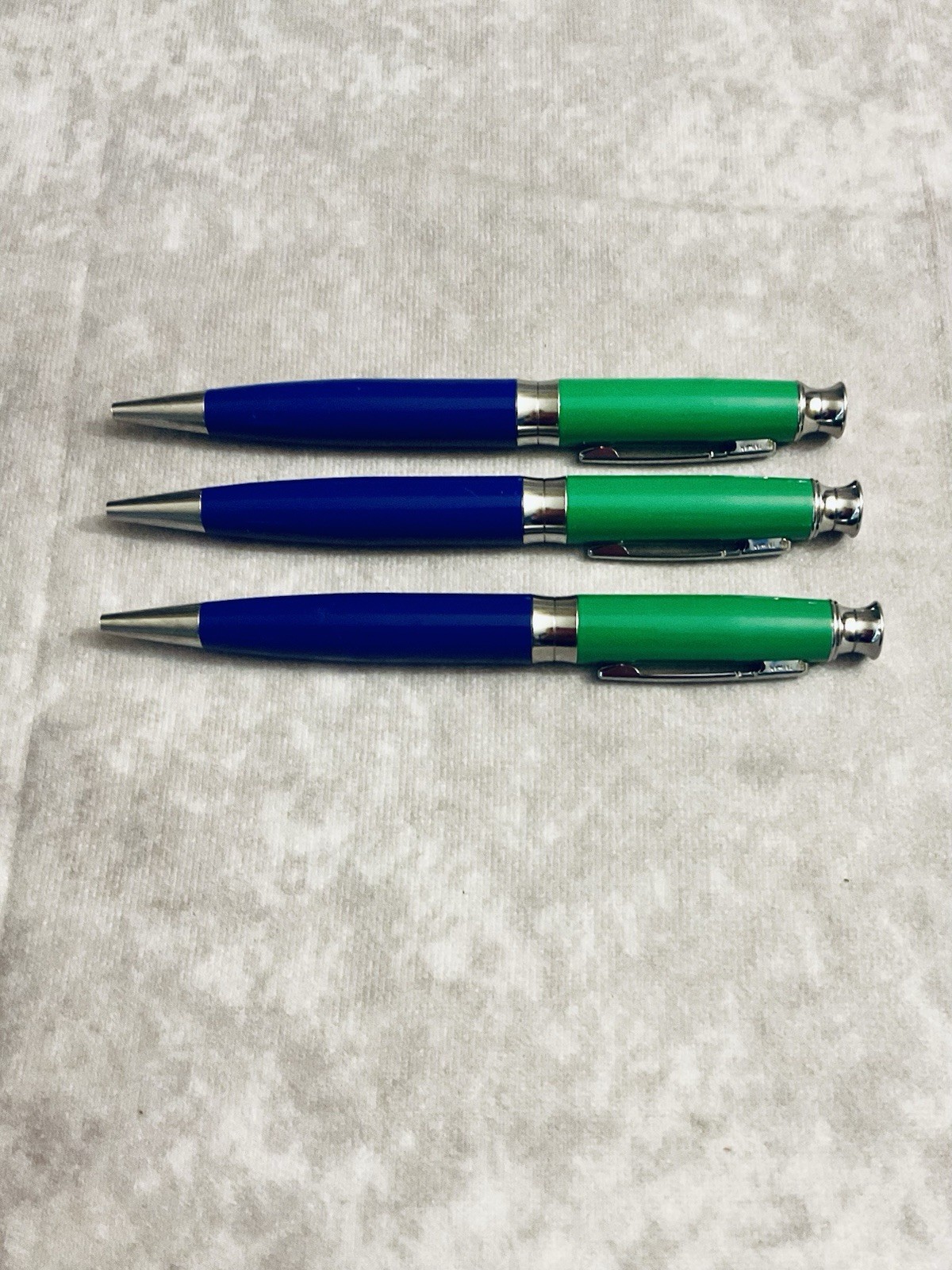 CELEBREX PHARMACEUTICAL REP PENS METAL GREEN BLUE GRIPS CHROME CLIP LOT OF 3