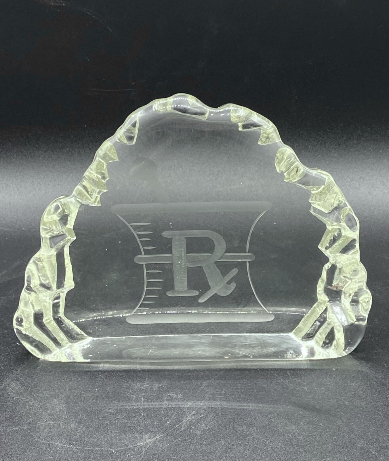 Pharmacist Rx Art Glass Iceberg Display Award Wendell August Forge
