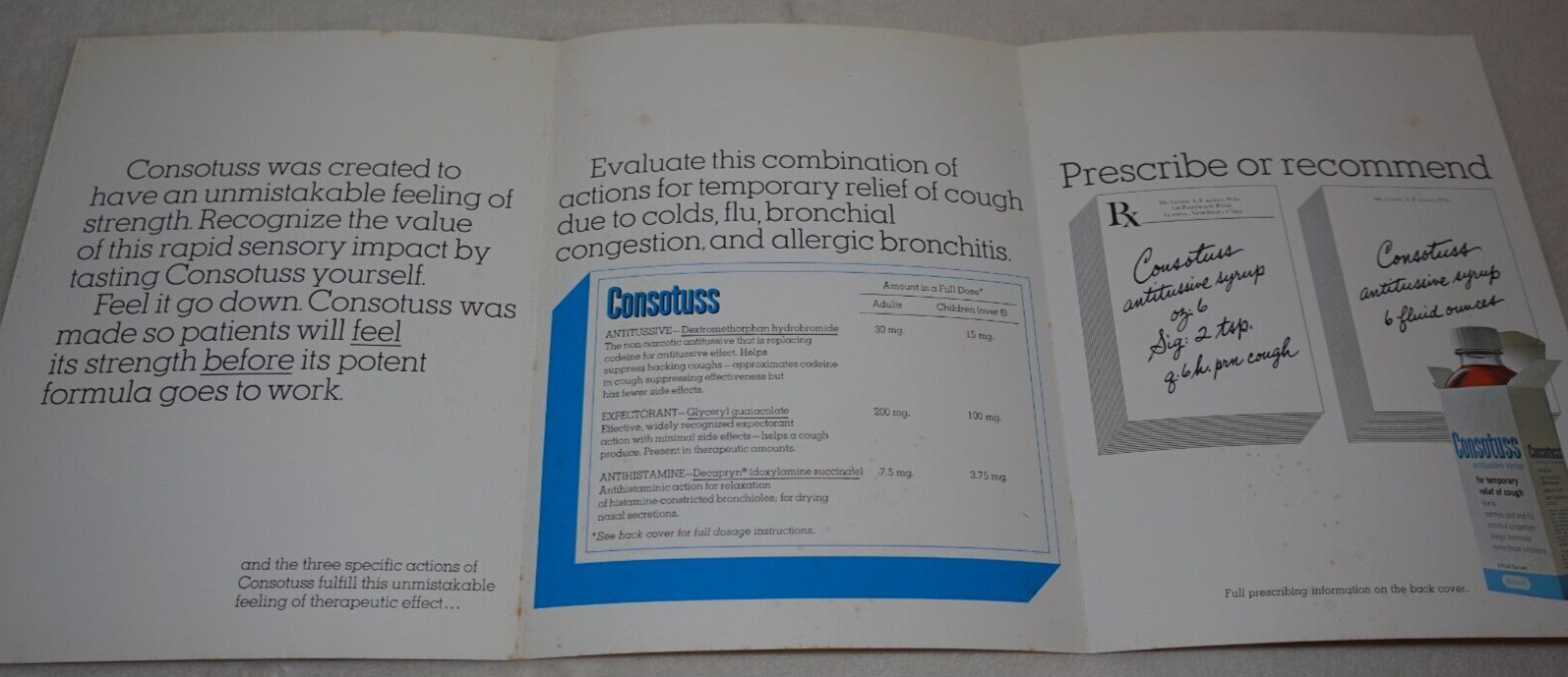 Consotuss Cough Syrup Medicine Merrell 1960s Original Advertisement