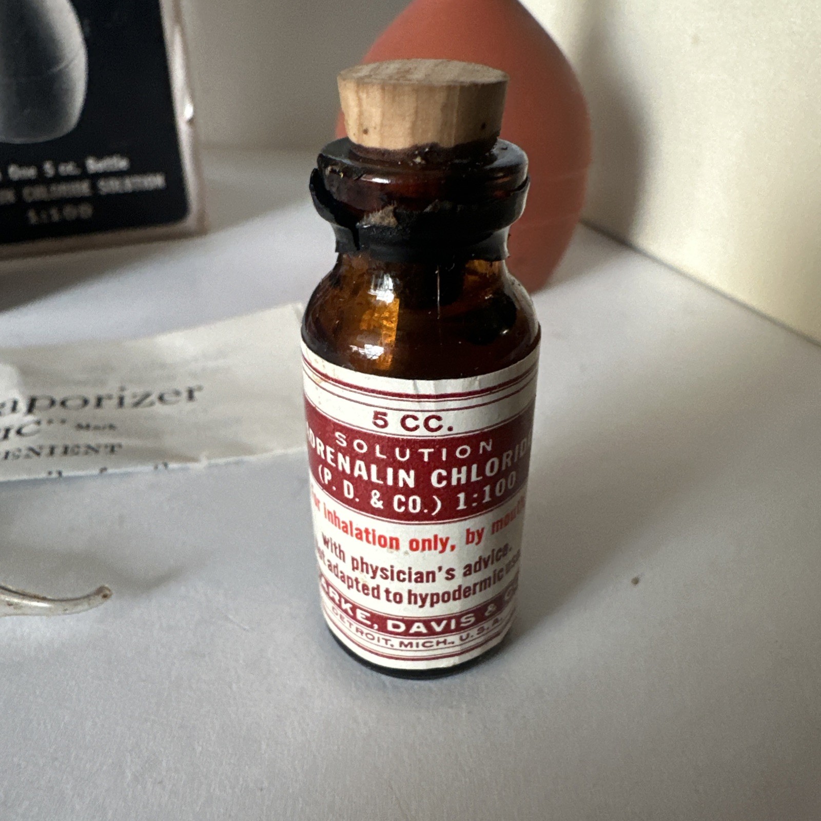 Antique Adrenalin Vaporizer Set Glaseptic Parke Davis & Co Detroit MI Complete