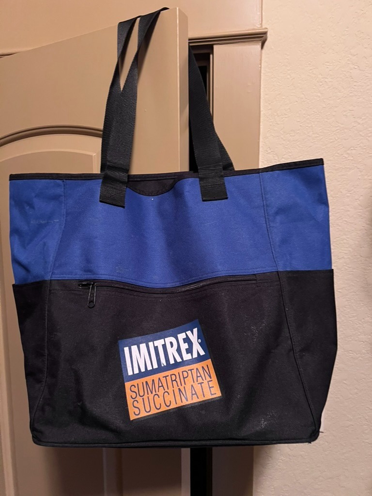 Vintage Pharmaceutical Advertising Tote Bag Imitrex Amerge GSK memorabilia