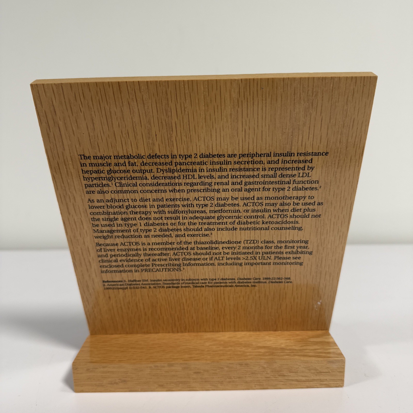 Vintage Takeda Pharma Rep Sales Actos Pioglitazone Mini Wood Desk Top Dart Game
