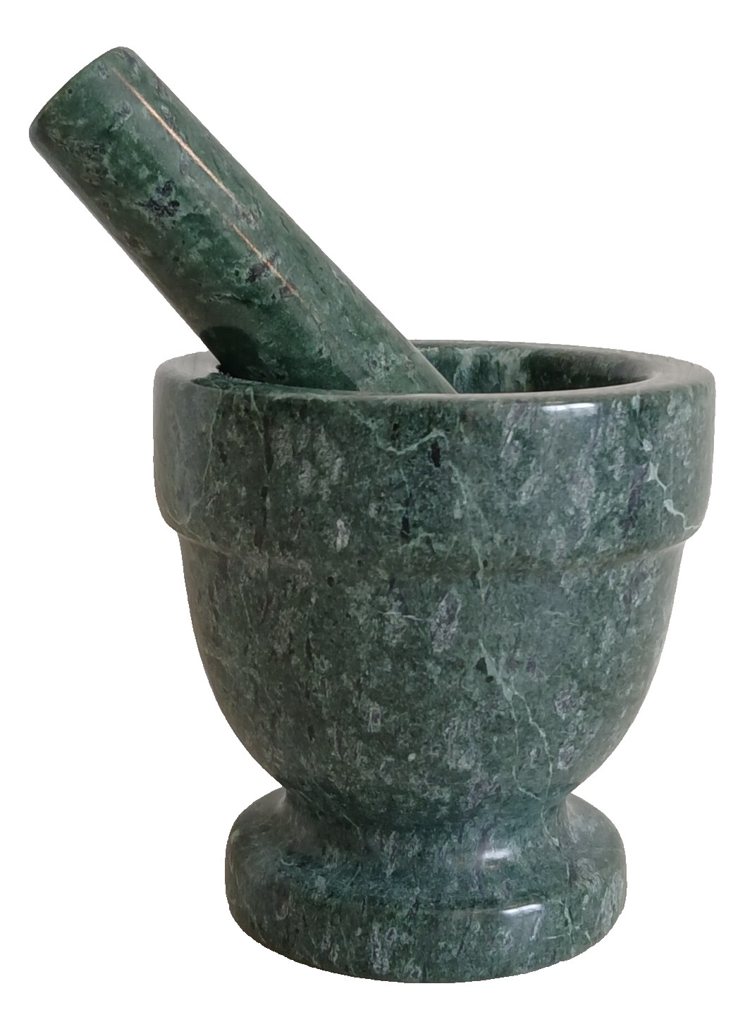 Green Natural Stone Marble Footed Mortar & Pestle 4″x3.77″
