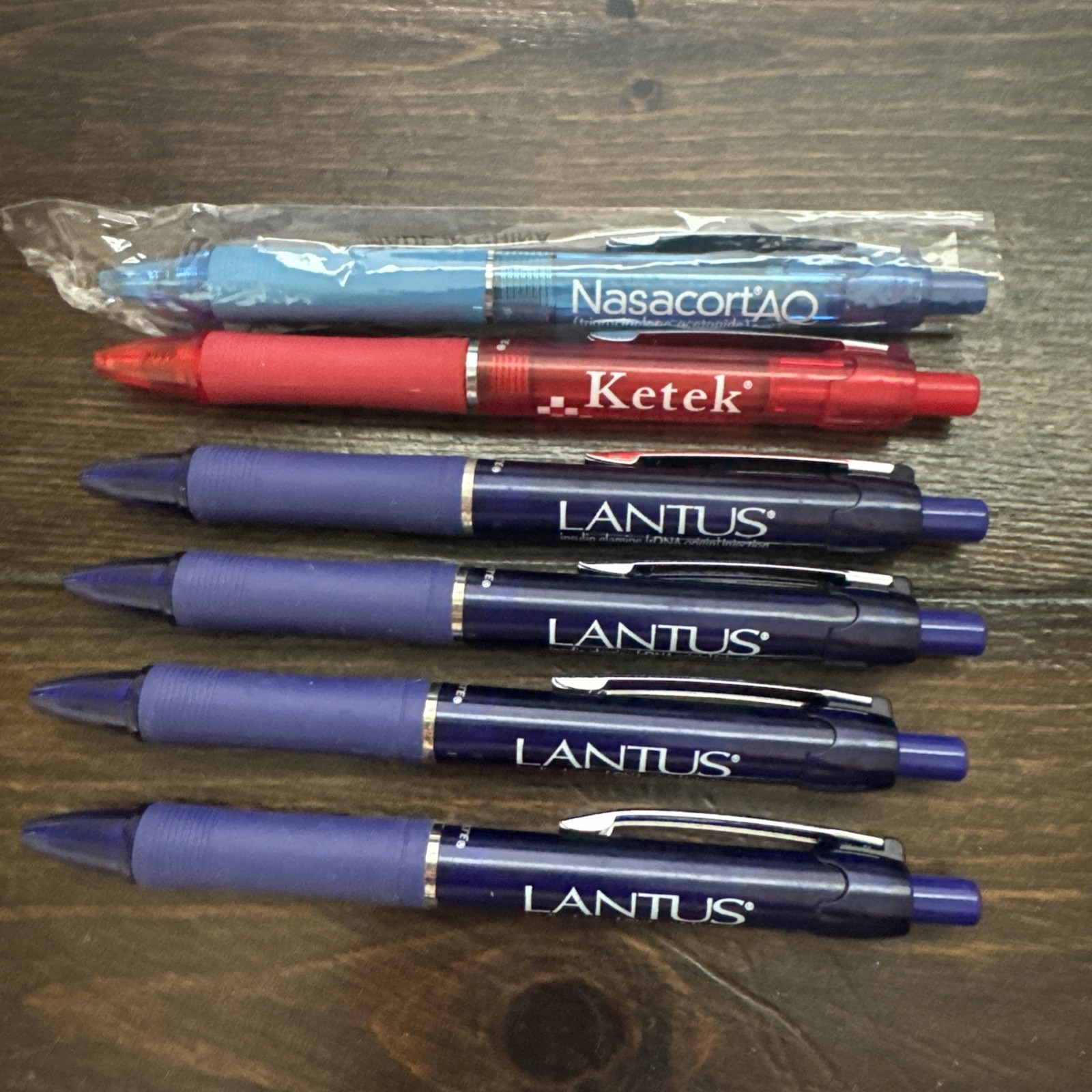 Lot of 6 Pharmaceutical Drug Rep Advertising Pens Lantus Ketek Nasacort