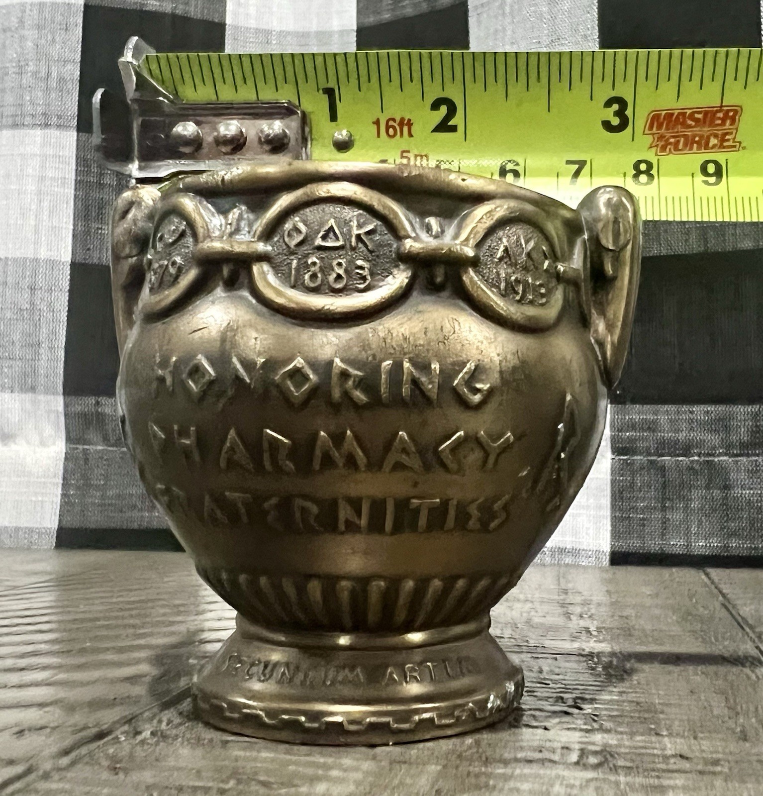 Vintage Mortar SECUNDUM ARTEM” RX Pharmacist Brass Coricidin Pharmacy