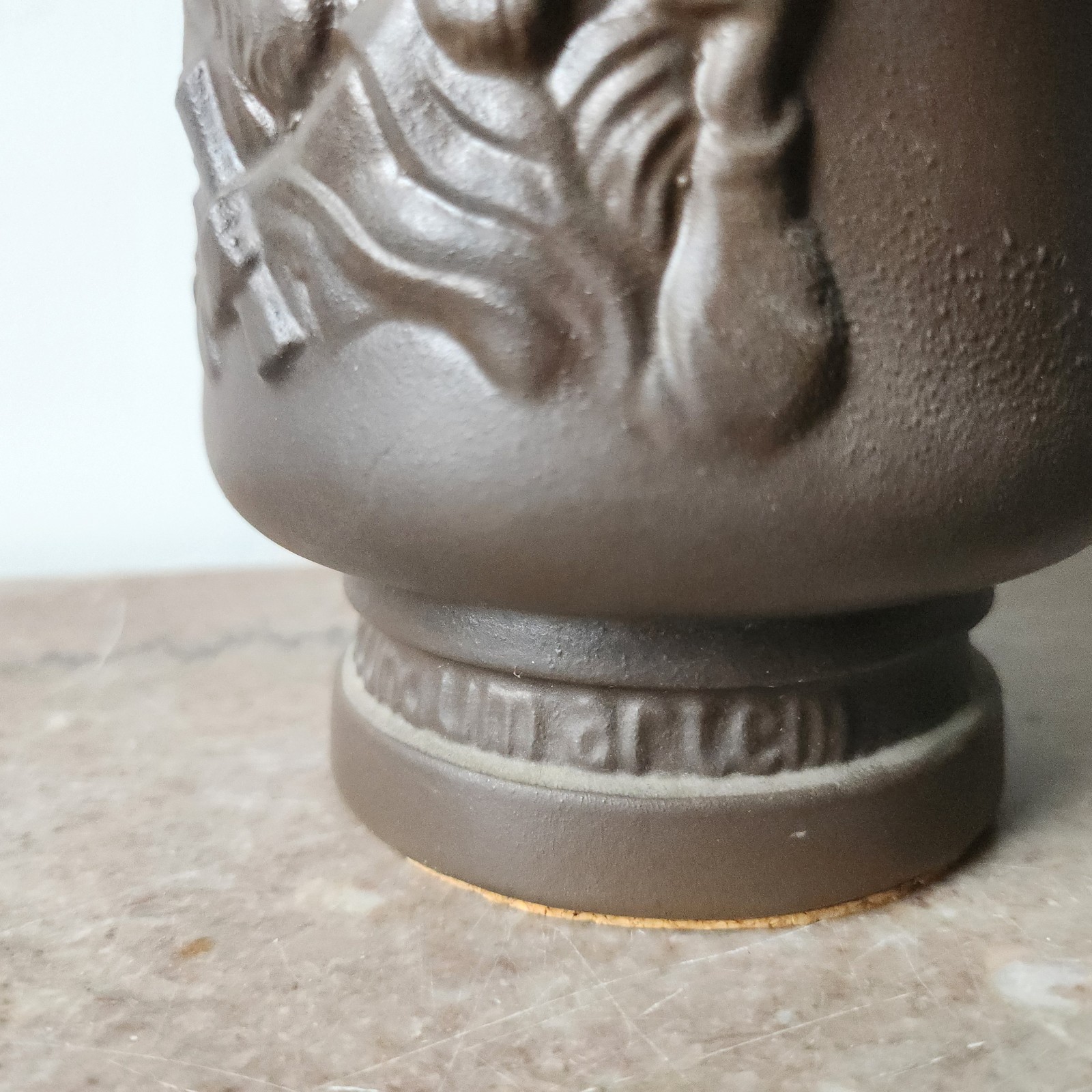 Schering Pharmaceutical Coricidin Promotional Brown Ceramic Mortal Wood Pestal