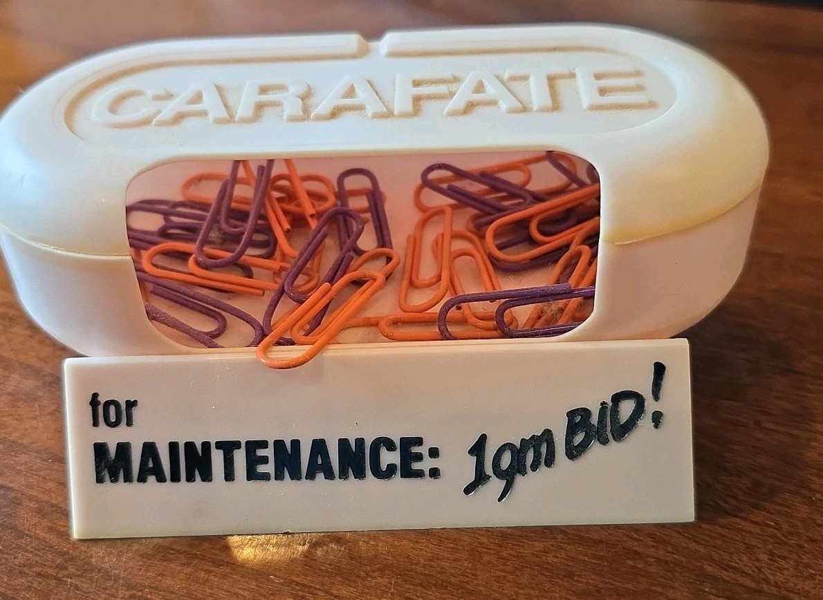 VTG CARAFATE Container Paperclips Pharmaceutical Drug Rep Promo Advertising