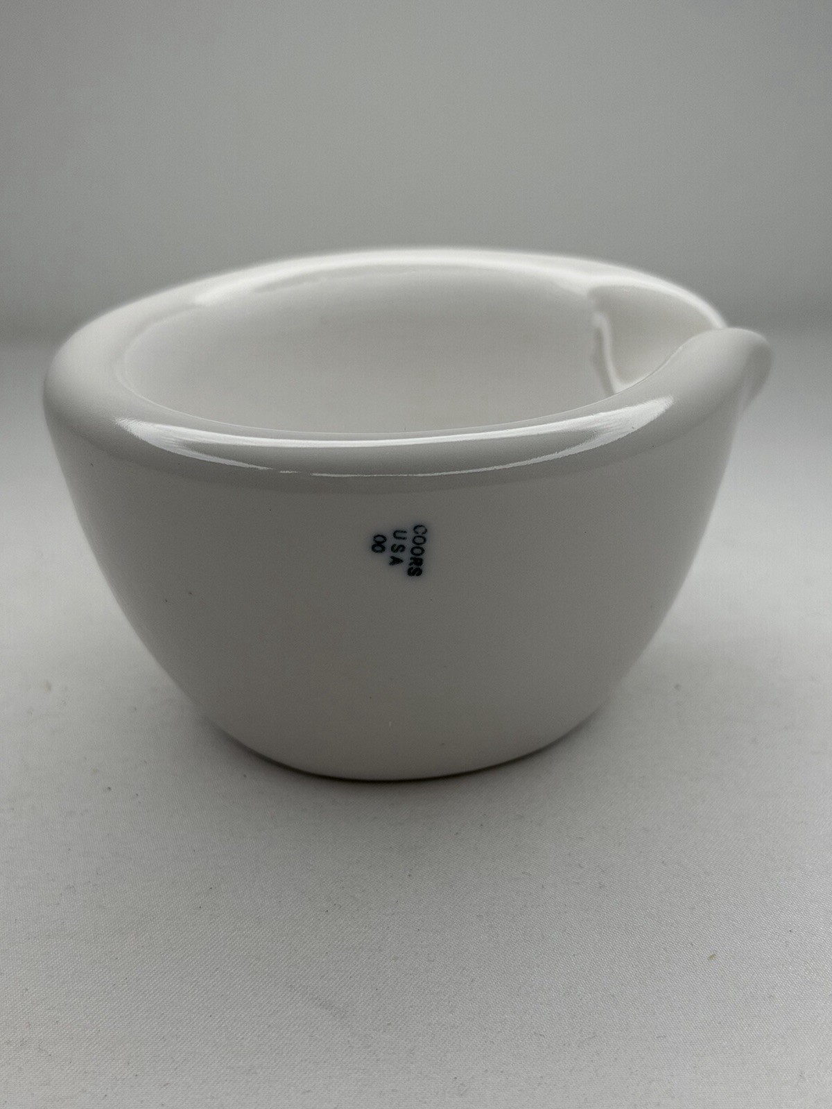 VTG Coors USA 00 CoorsTek 65mL Glazed Porcelain Mortar 3”x2” Pharmacy Apothecary