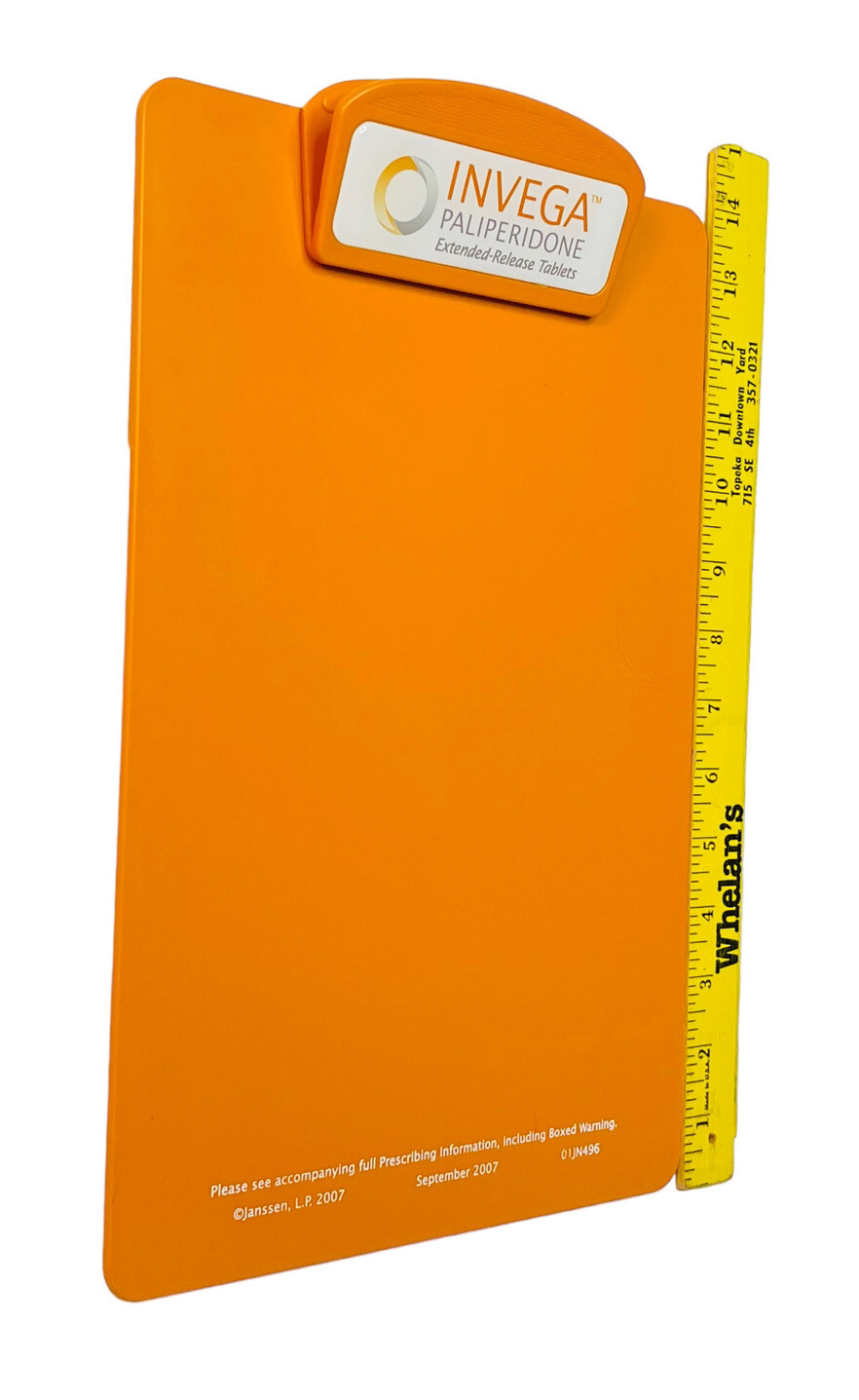 CLIPBOARD INVEGA PALIPERIDONE PHARMACEUTICAL AD 2007 JANSSEN SCHIZOPHRENIA