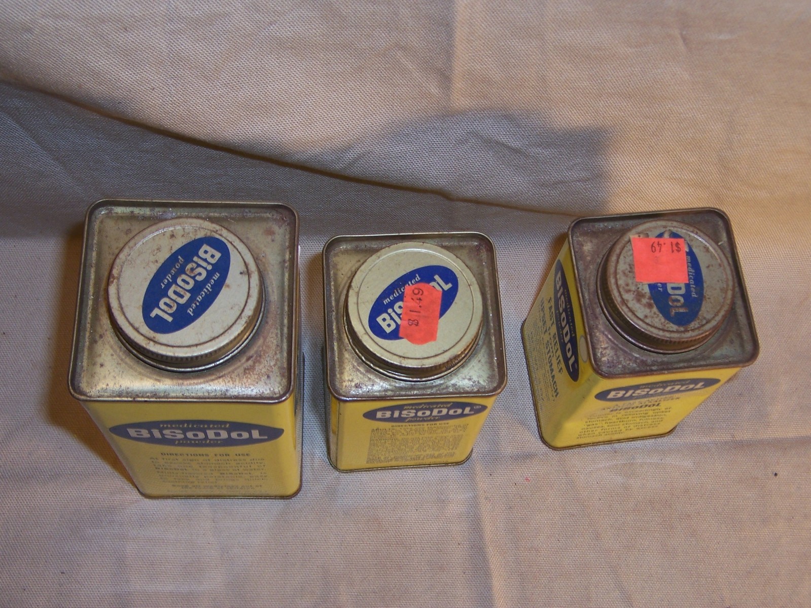Vintage Advertising Medicine Tin Box BiSoDol New York Original Tin Display Decor
