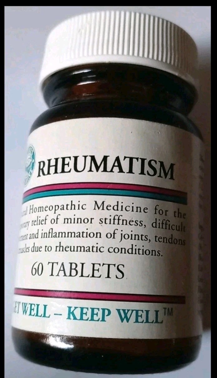 Vintage Expired Natures Sunshine Rheumatism Supplement – Unopened Retro Glass