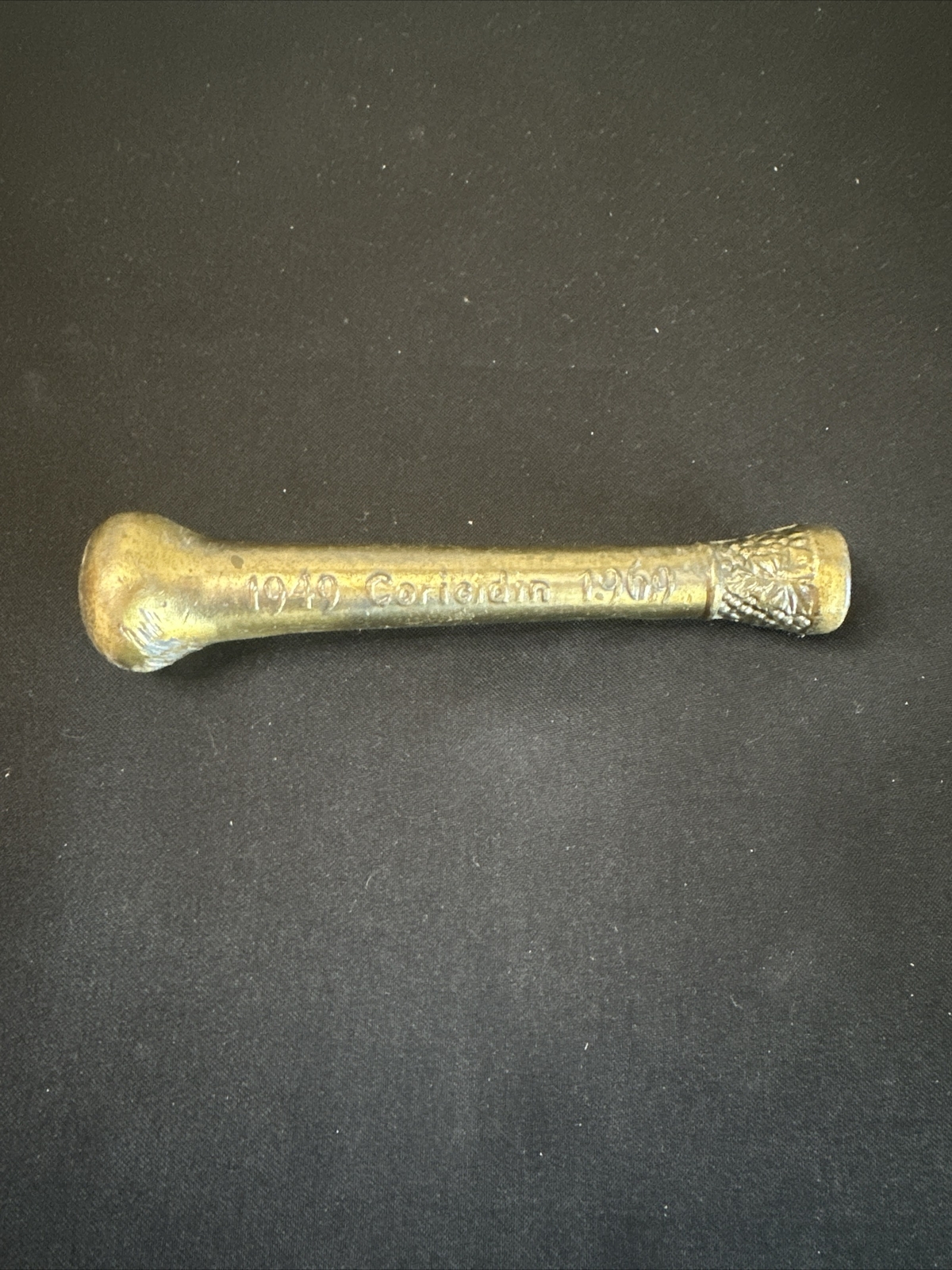 Vtg First American Pharmacy Journal Cast Brass Bronze Mortor & Pestle Set 1975