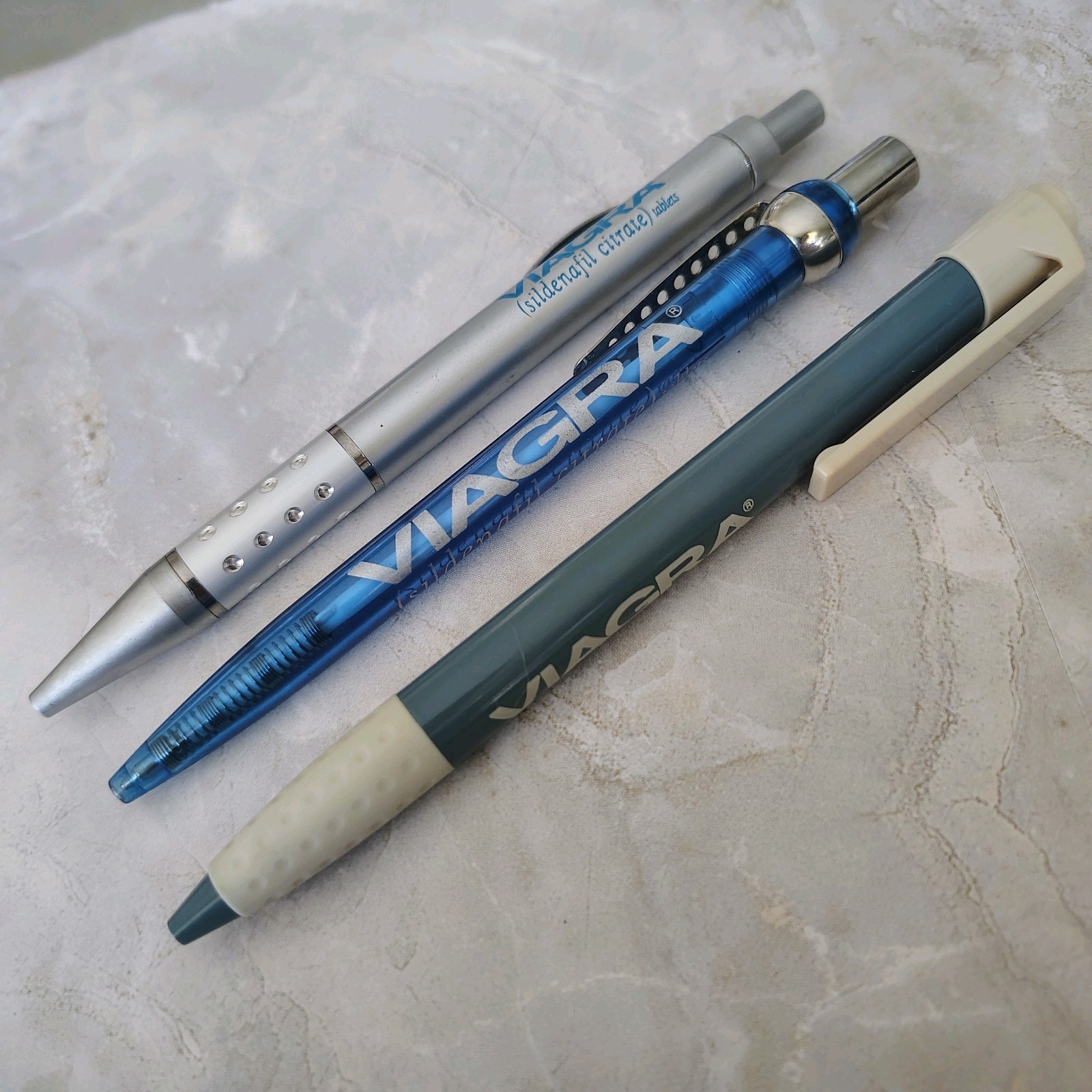 Lot of 3 Pharmaceutical Drug Rep Viagra Promo Pens Advertising