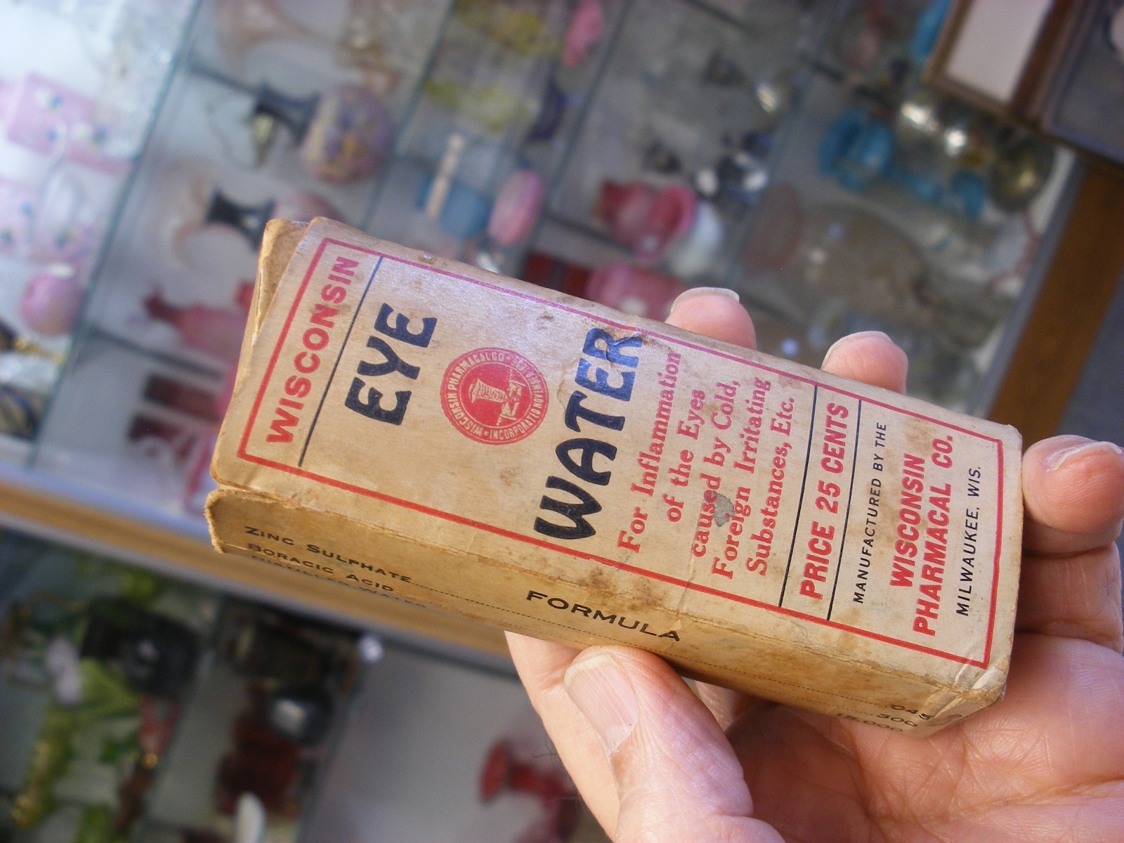 Vtg Medical Remedy Pharmacy Quack Cure – Wisconsin Pharmacal Co. Eye Water 1922