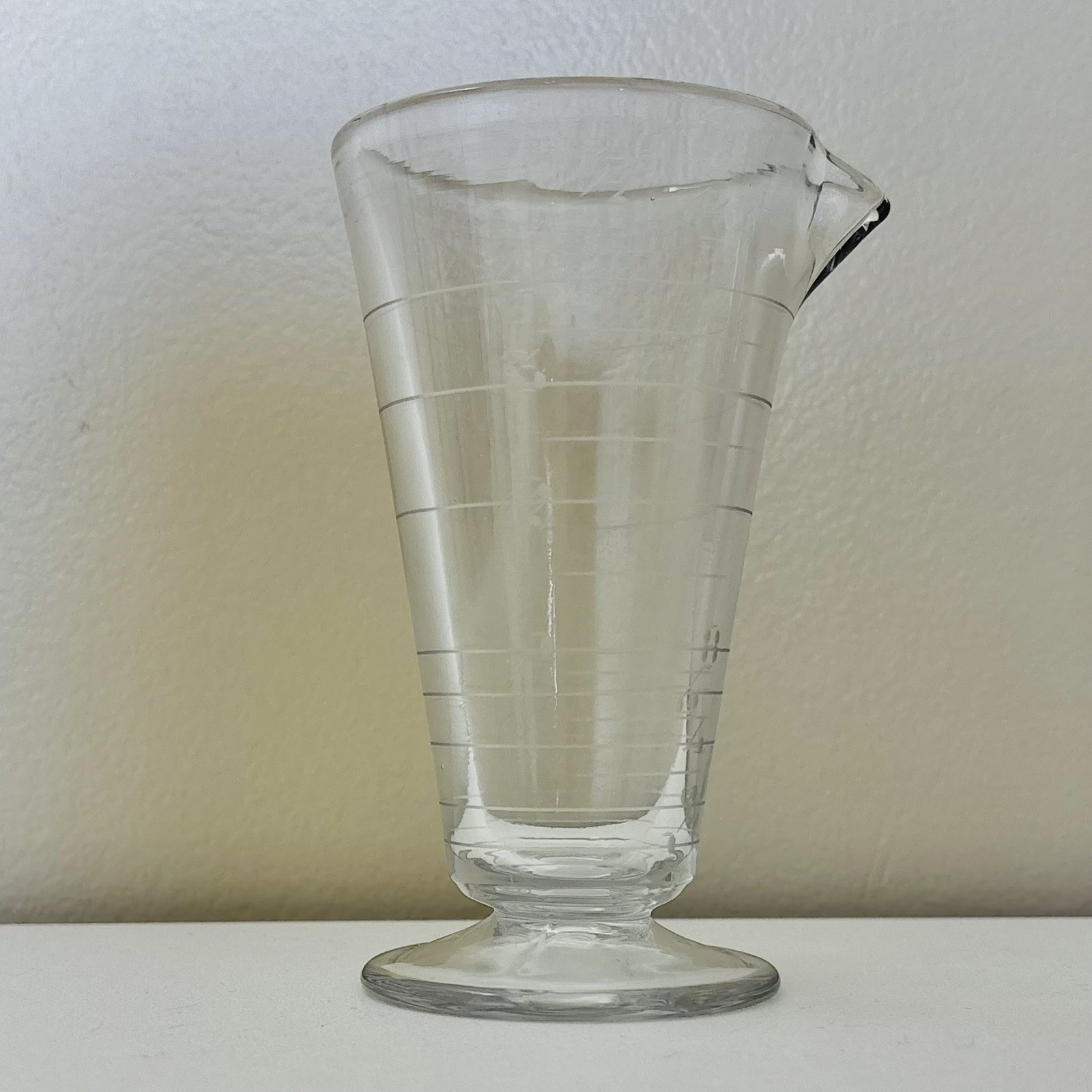 Antique Apothecary Pharmacy Conical Measuring Footed Beaker Cup 5.25” Tall
