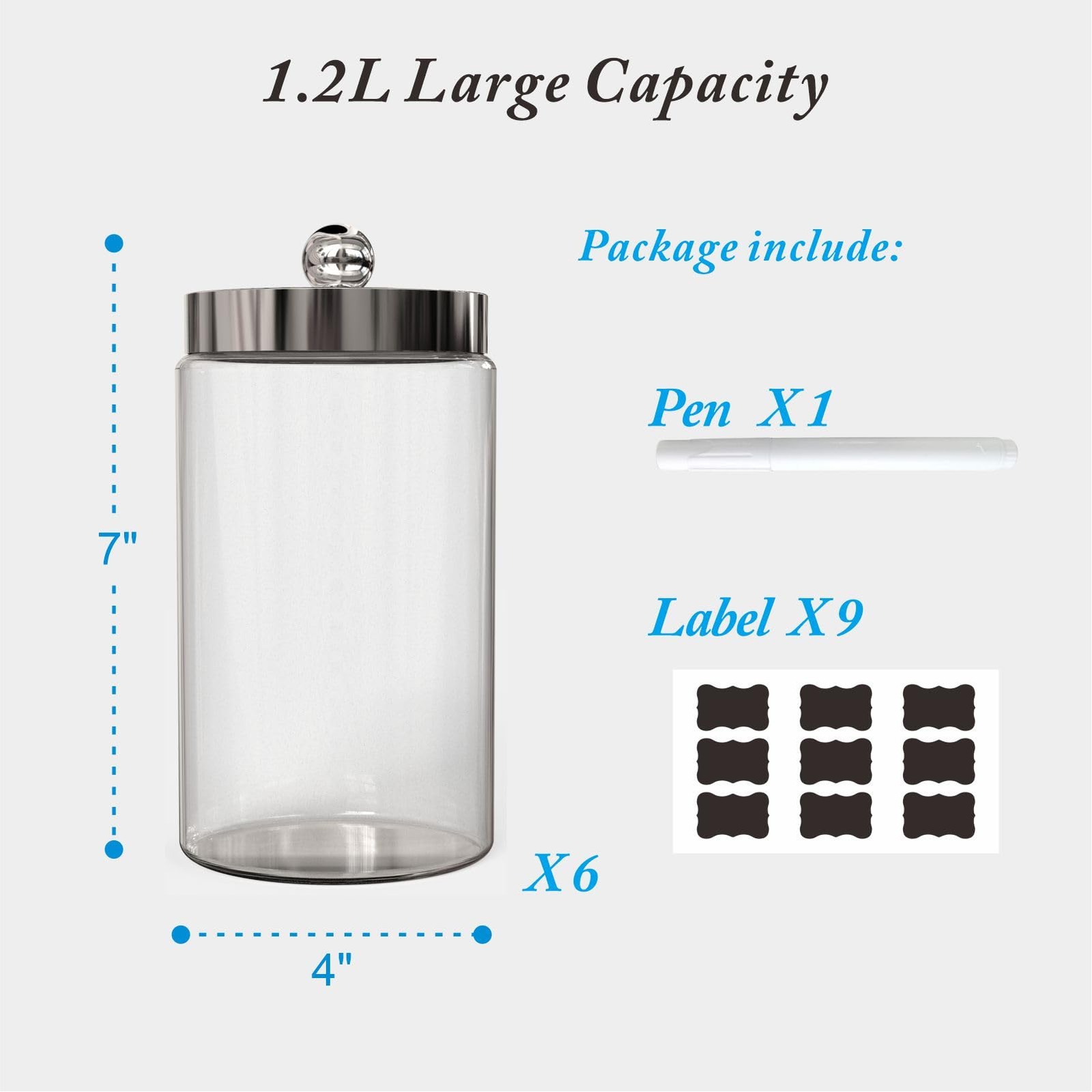 Clinic Glass Sundry Jar Sets – First Aid Organized Supplies Storage Container…