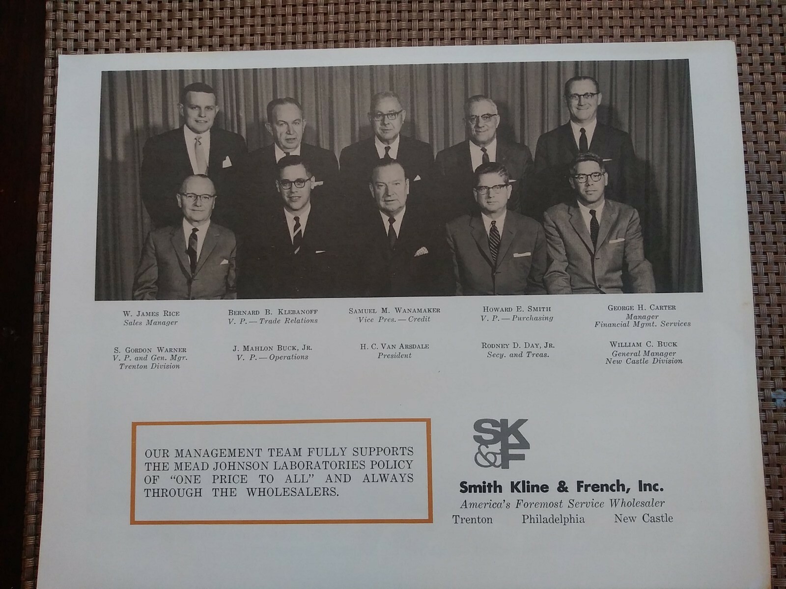 Vtg 1960’s Smith Kline & French Inc Promotional Flyer 3 Carload Promotion