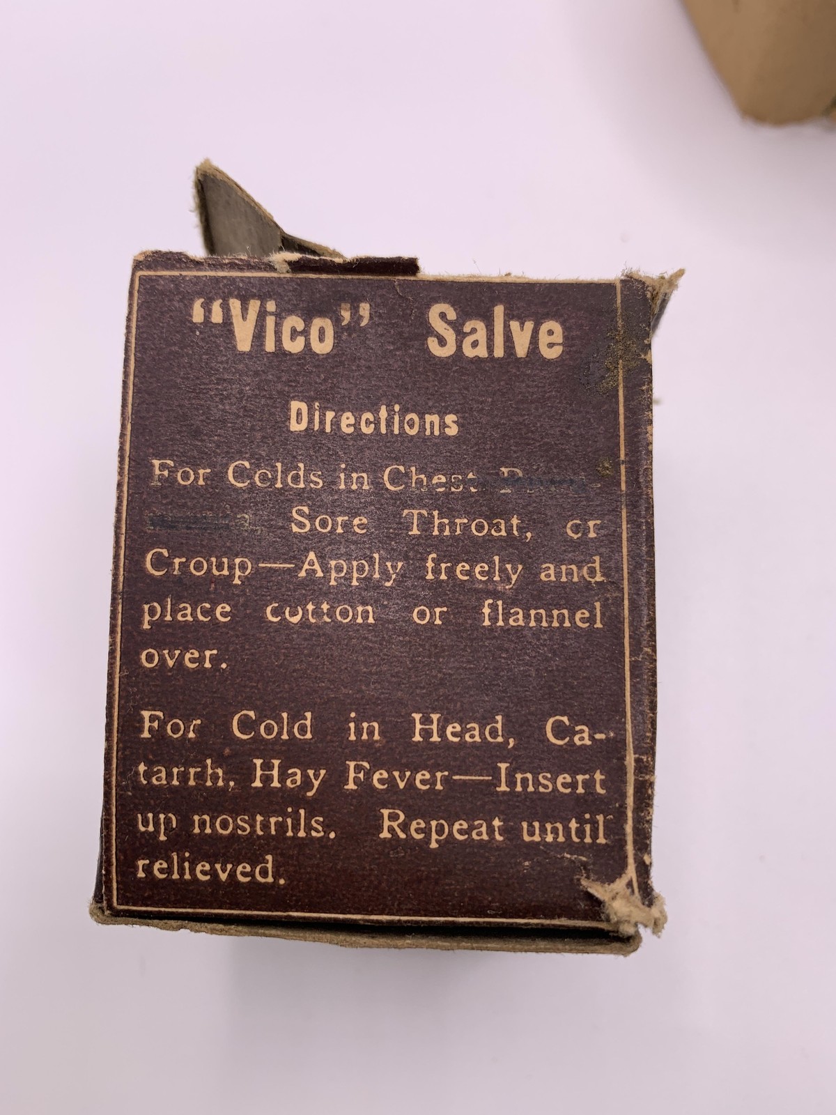 Vintage Vico Salve Ointment Jar Box And Insert Boonville MO USA Chem Co