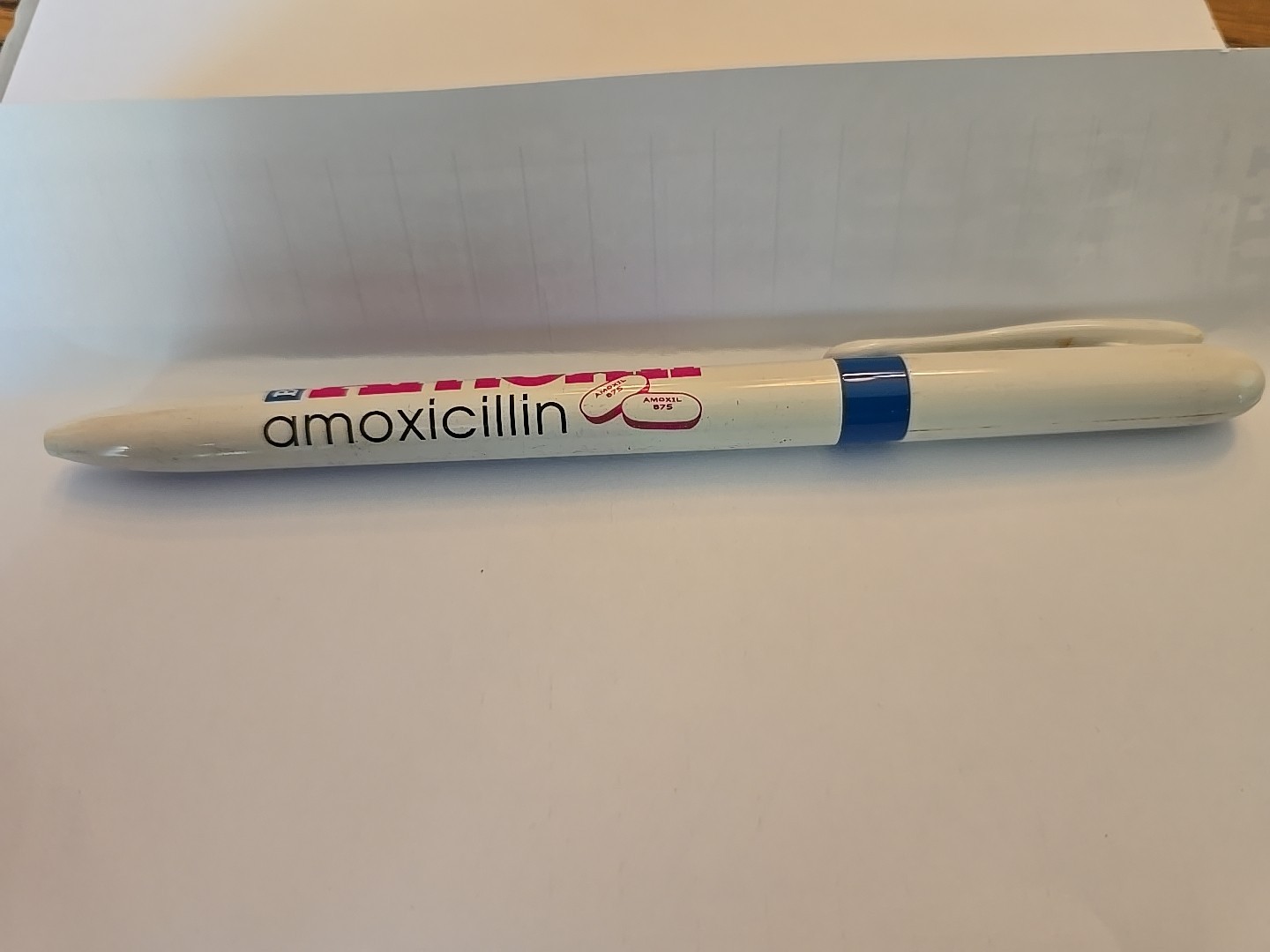 Amoxil Plastic Pen Drug Rep Pharmaceutical Promo Medical Advertising Rare WRITES