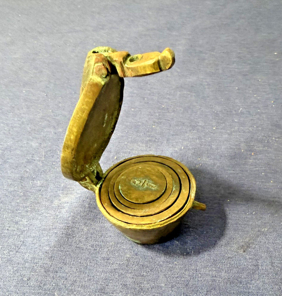 Complete Set of Antique Bronze Nesting Apothecary Weights or Bucket Weights R8