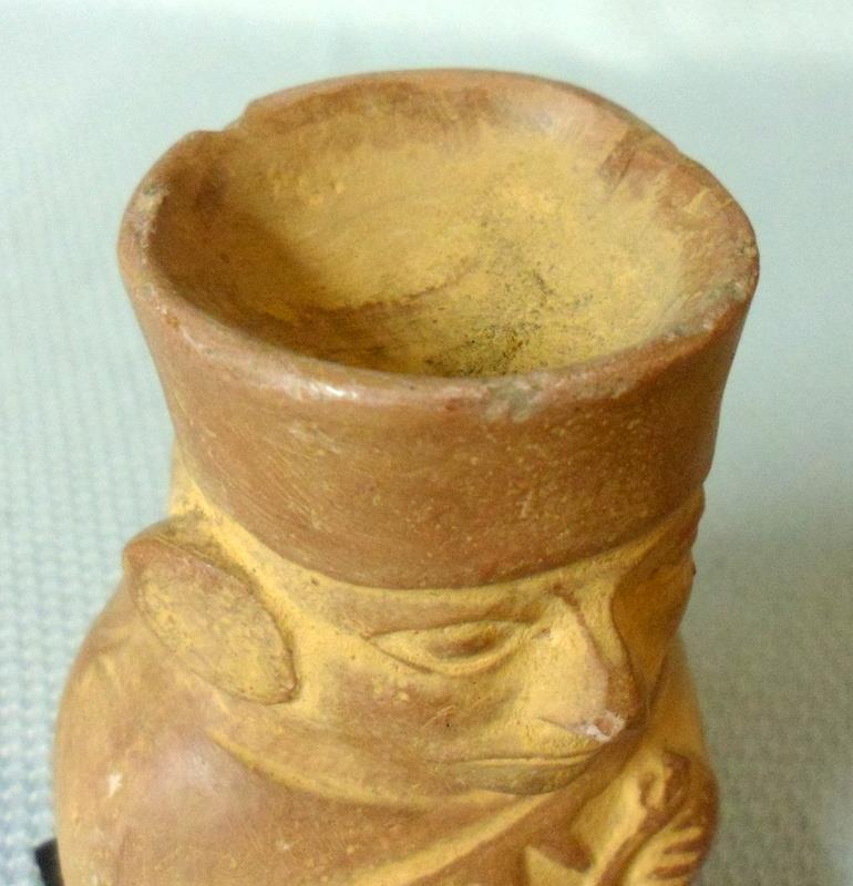 Tinactin Drug Rep Mochica Medicine Man Peru Red ware Clay Figure