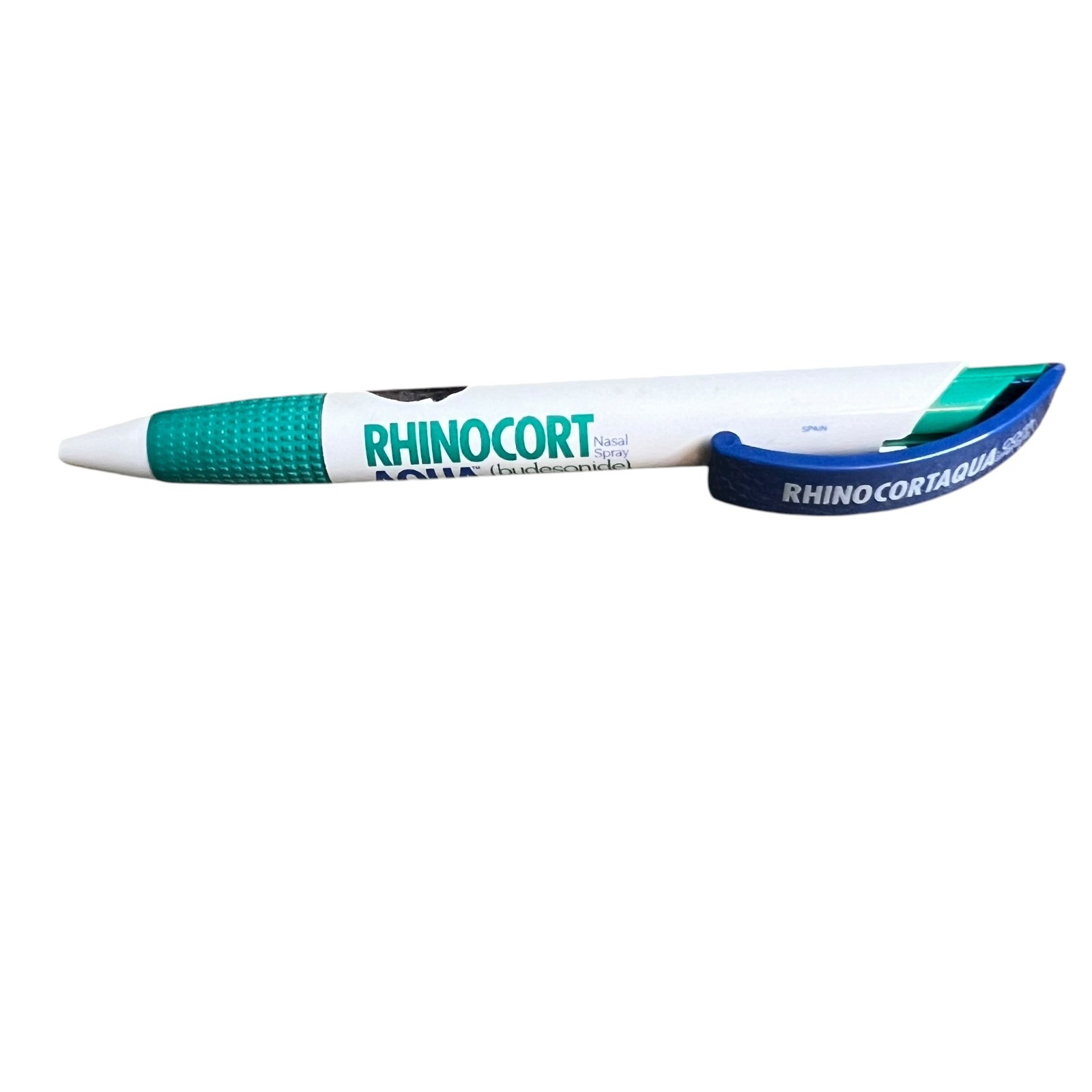 Rhinocort Aqua Budesonide Pharma Promo Pen Rhino Butterfly Graphic Spain Teal
