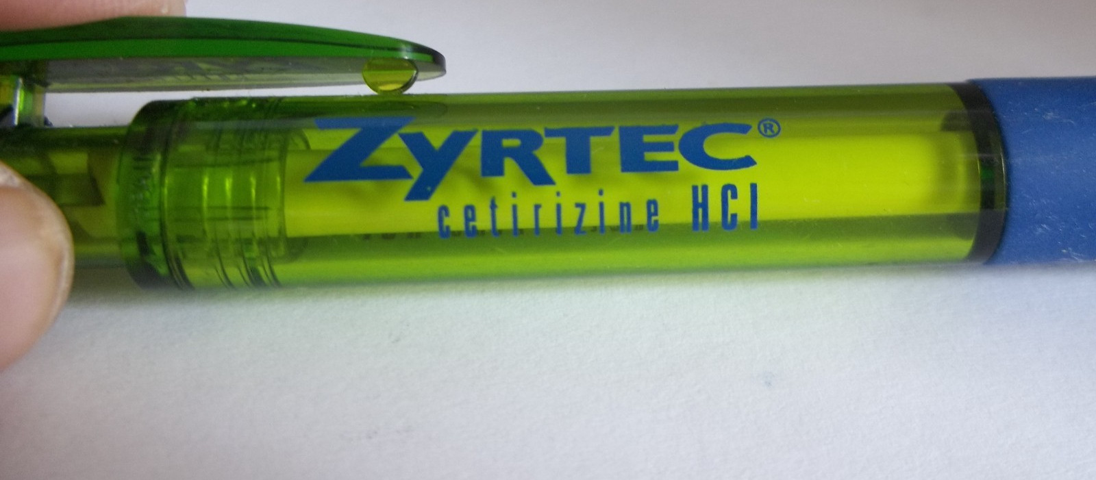 ZYRTEC Promotional Pen Plastic Medium Weight Pharma Advertising-Pen Writes