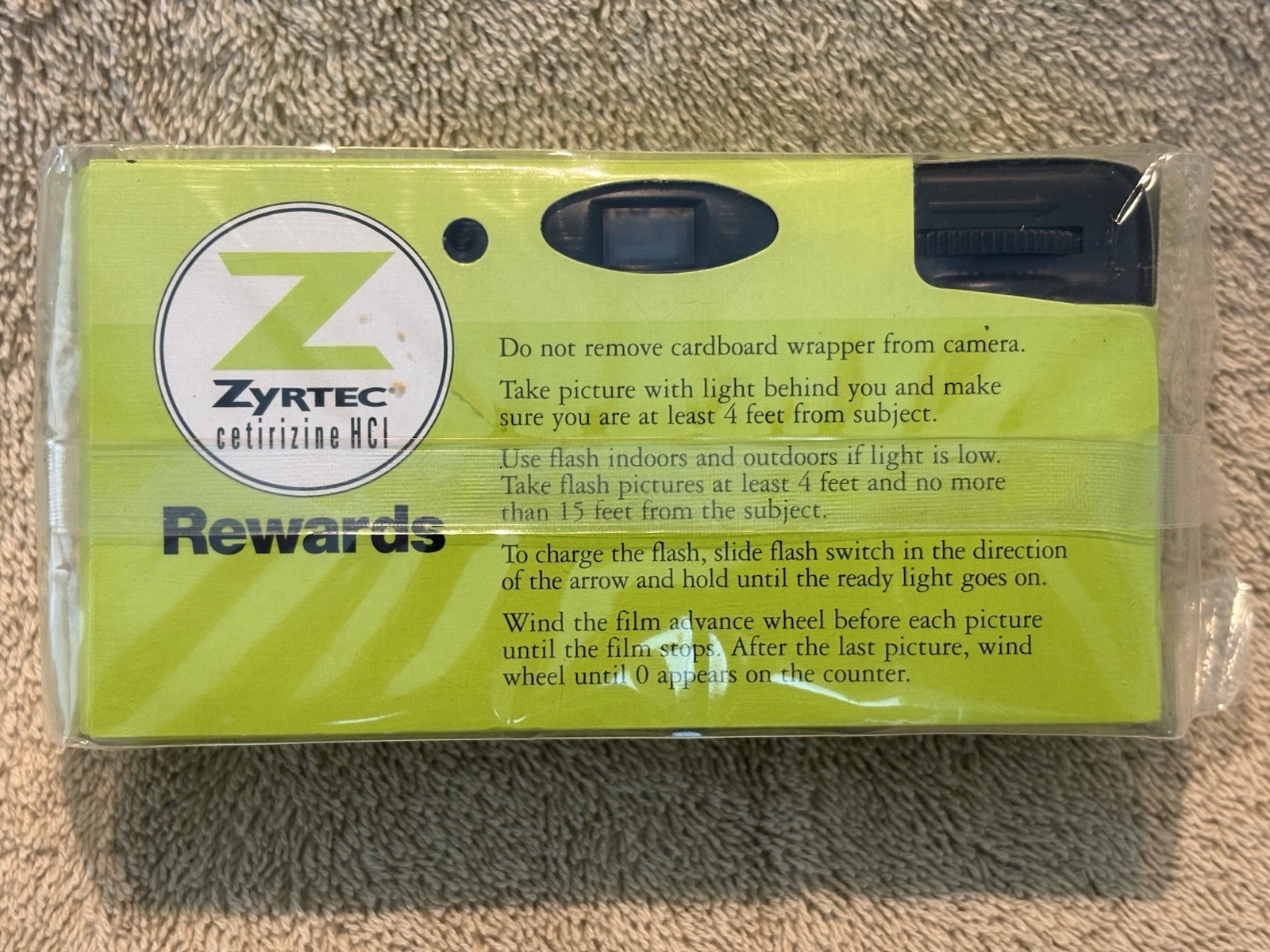 Zyrtec Rewards 35 mm Flash Camera Pharmaceutical Promo Advertising