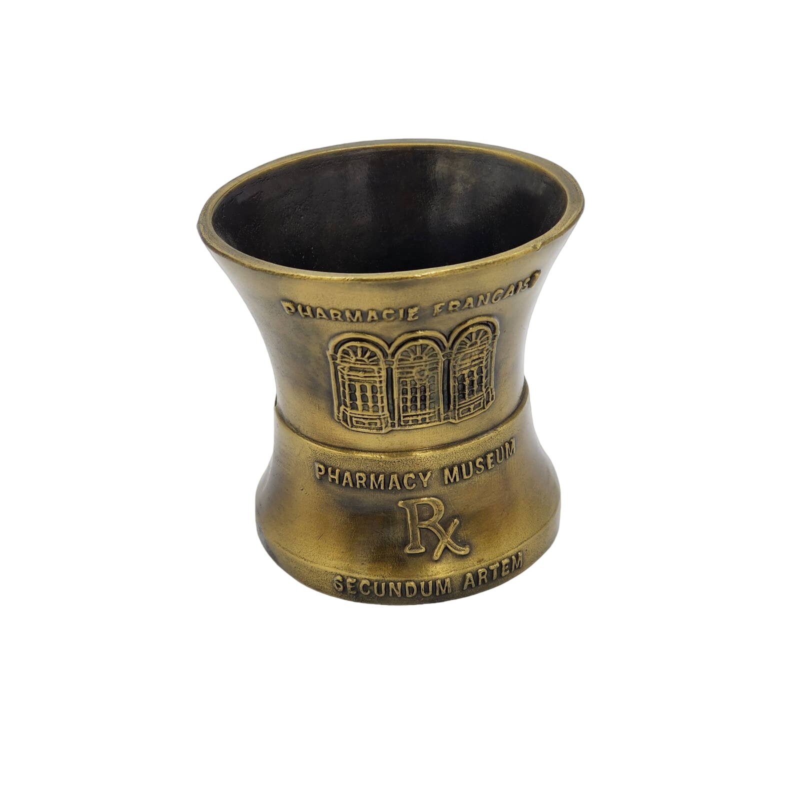 Bronze Mortar Louis Dufilko Jr Rx Pharmacist 1816 Secundum Artem Pharmacy Museum