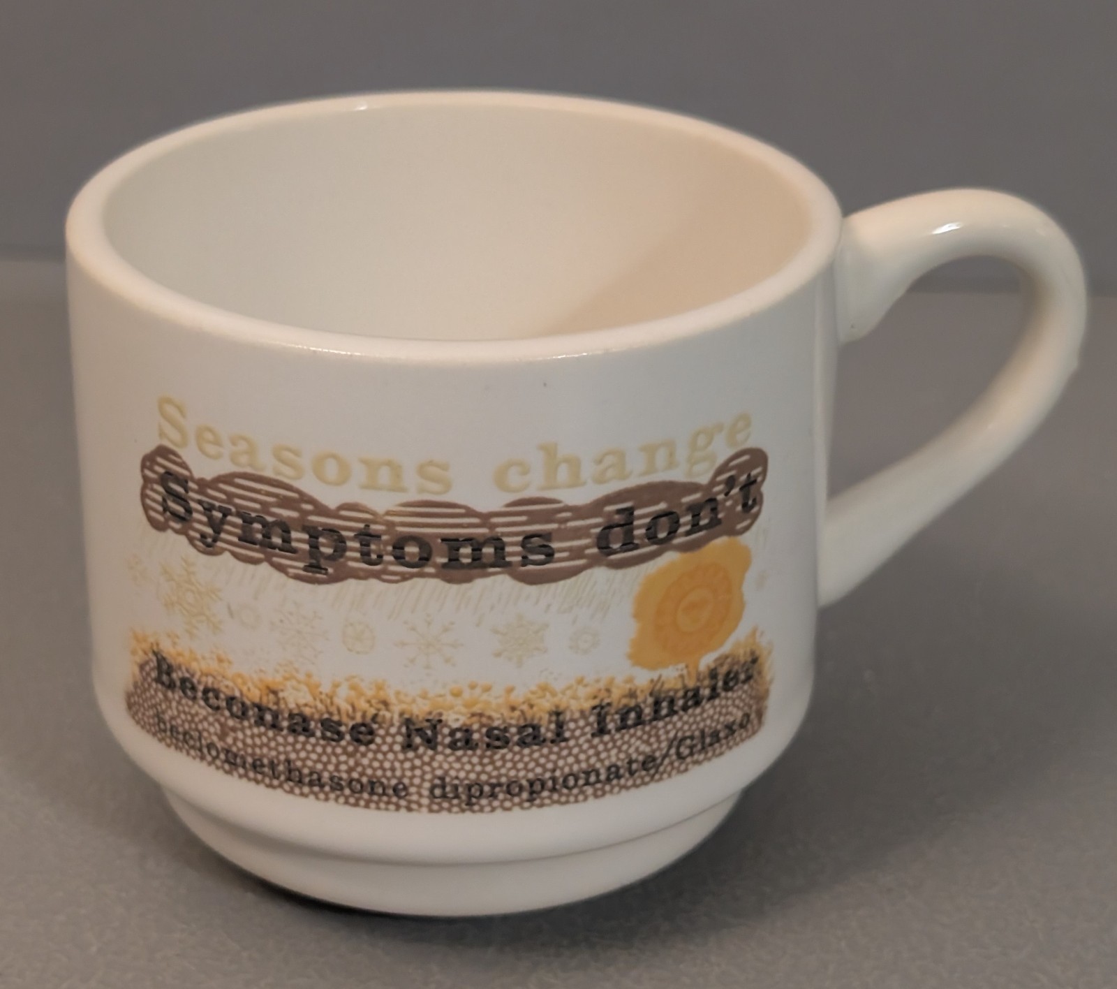 Beconase Nasal Glaxo Pharmaceutical Ad Coffee Mug – Seasons Change Promo Swag