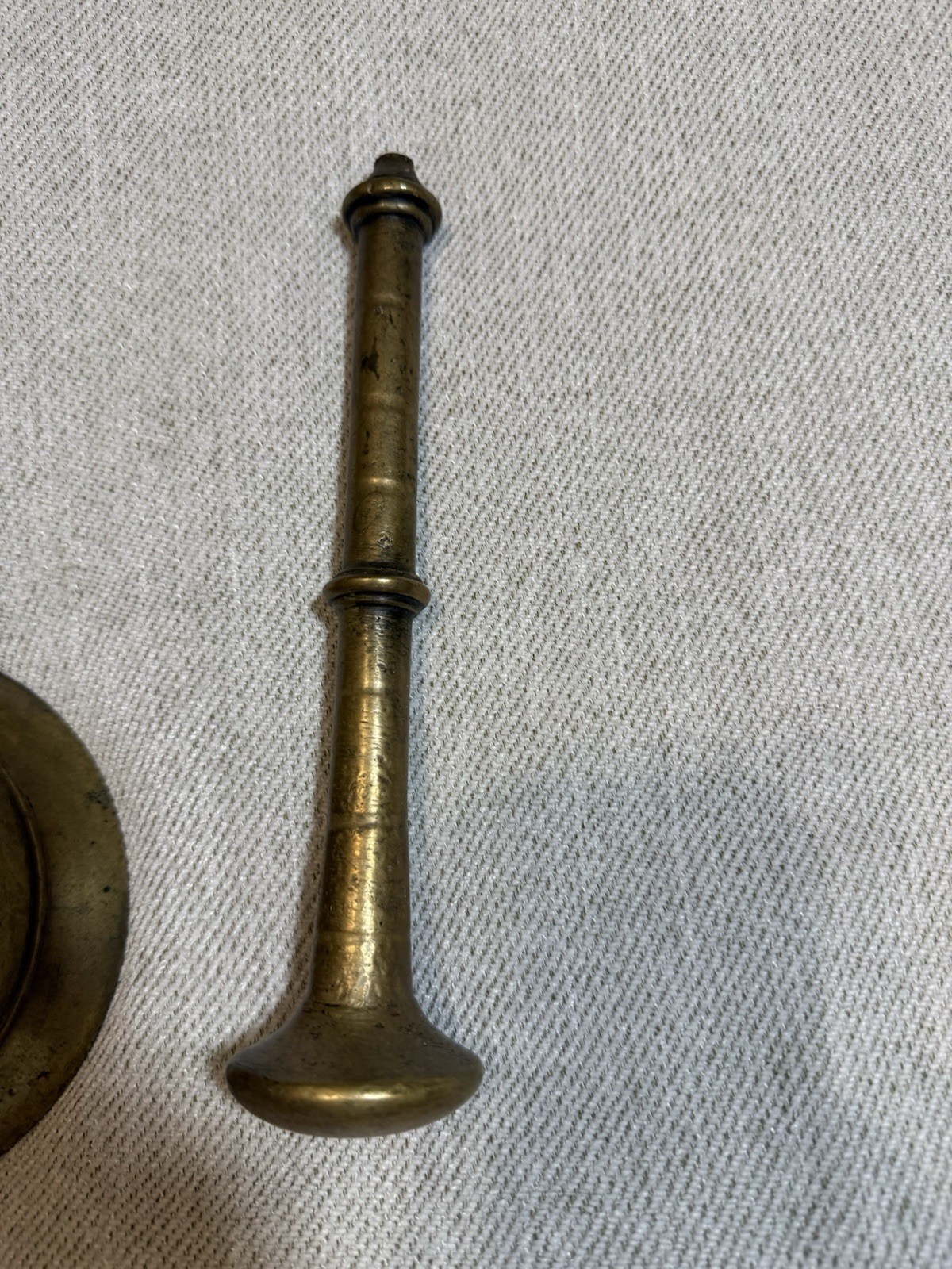 Heavy Solid Brass Mortar Pestle Apothecary Pharmacist Druggist