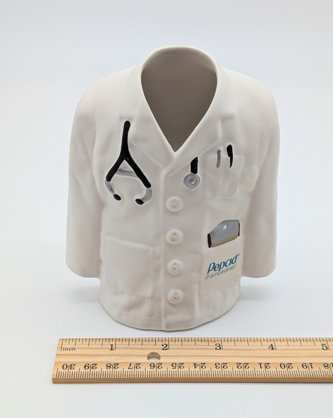 Pepsid Advertising Lab Doctor Coat Pencil Pen Holder Cup Ceramic GI Acid Reflux