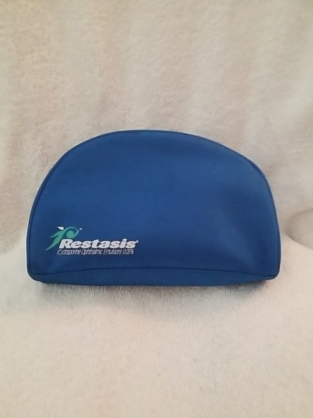 Pharmaceutical Drug Rep Restasis Advertising Blue Zip Dome Travel Pouch Bag