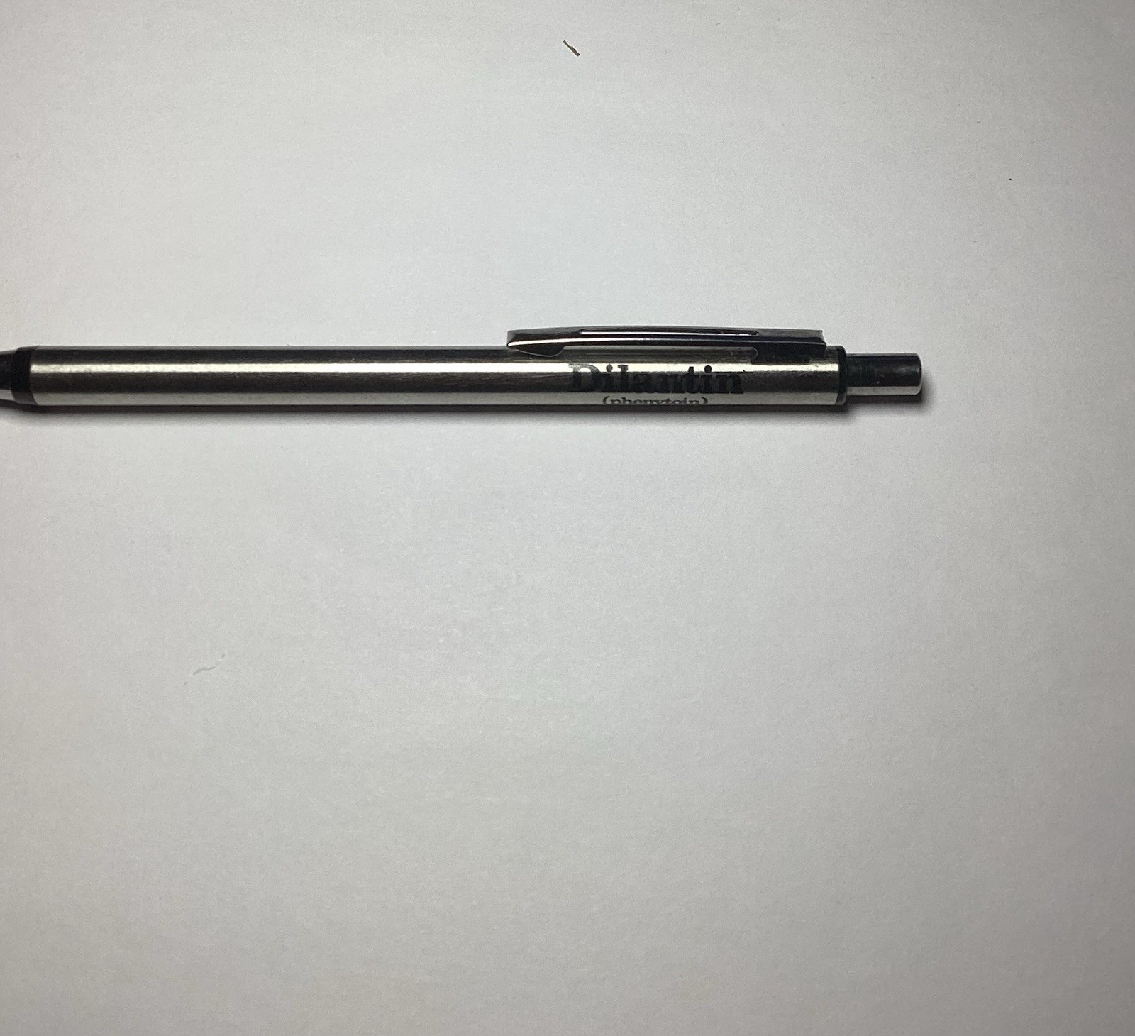 Drug Rep Thin Silver Metal PEN Pharmaceutical Promo Dilantin